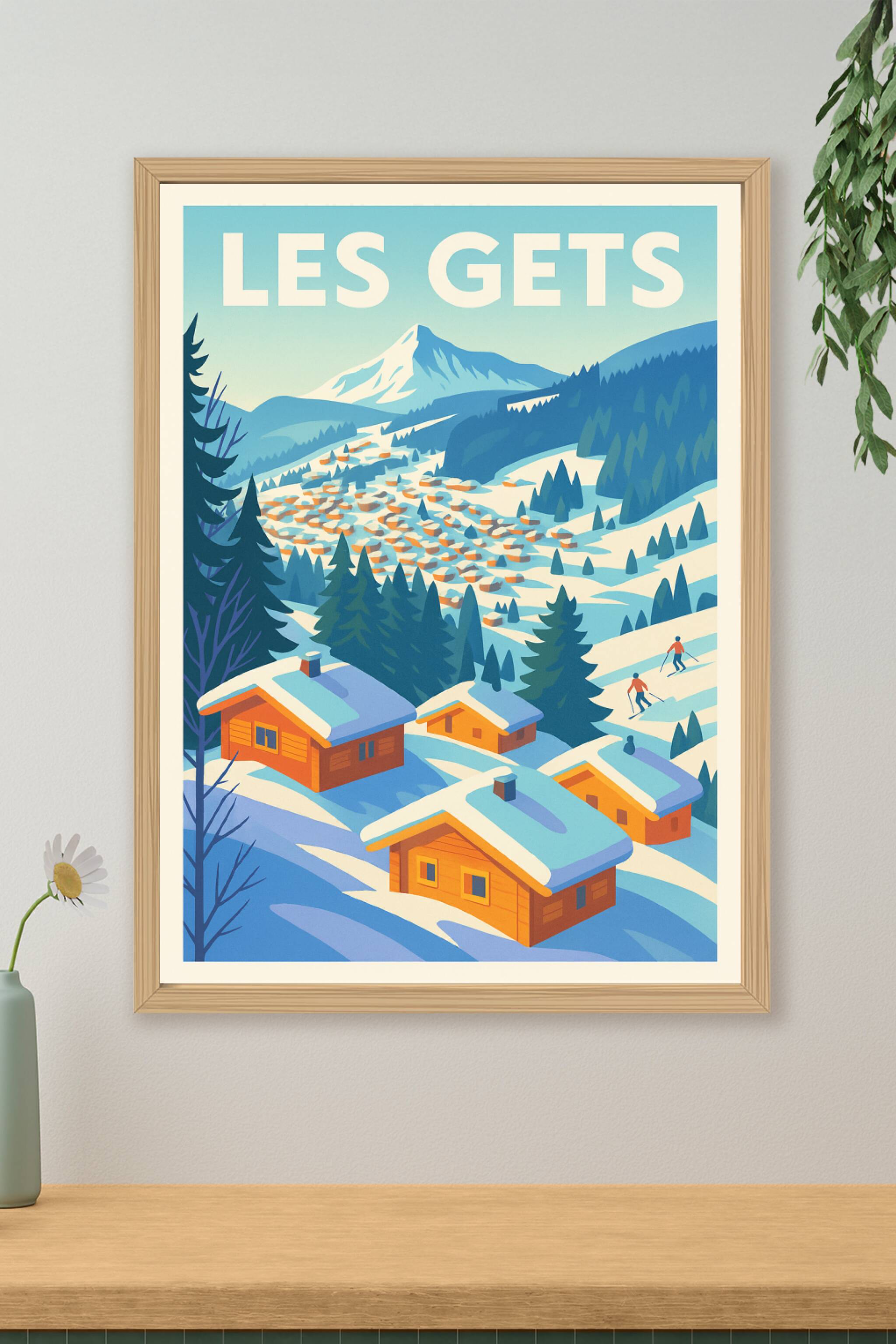Affiche de Les Gets - Le charme authentique d'un village savoyard enneigé