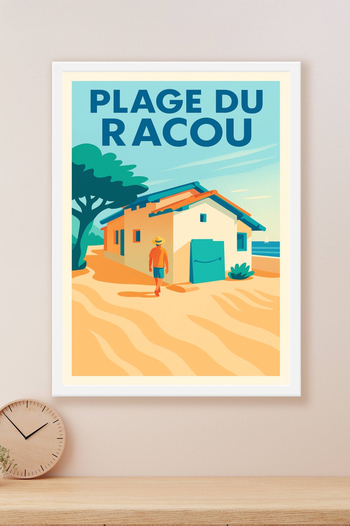 Affiche de Plage du Racou - L'esprit vintage des vacances entre sable et pins