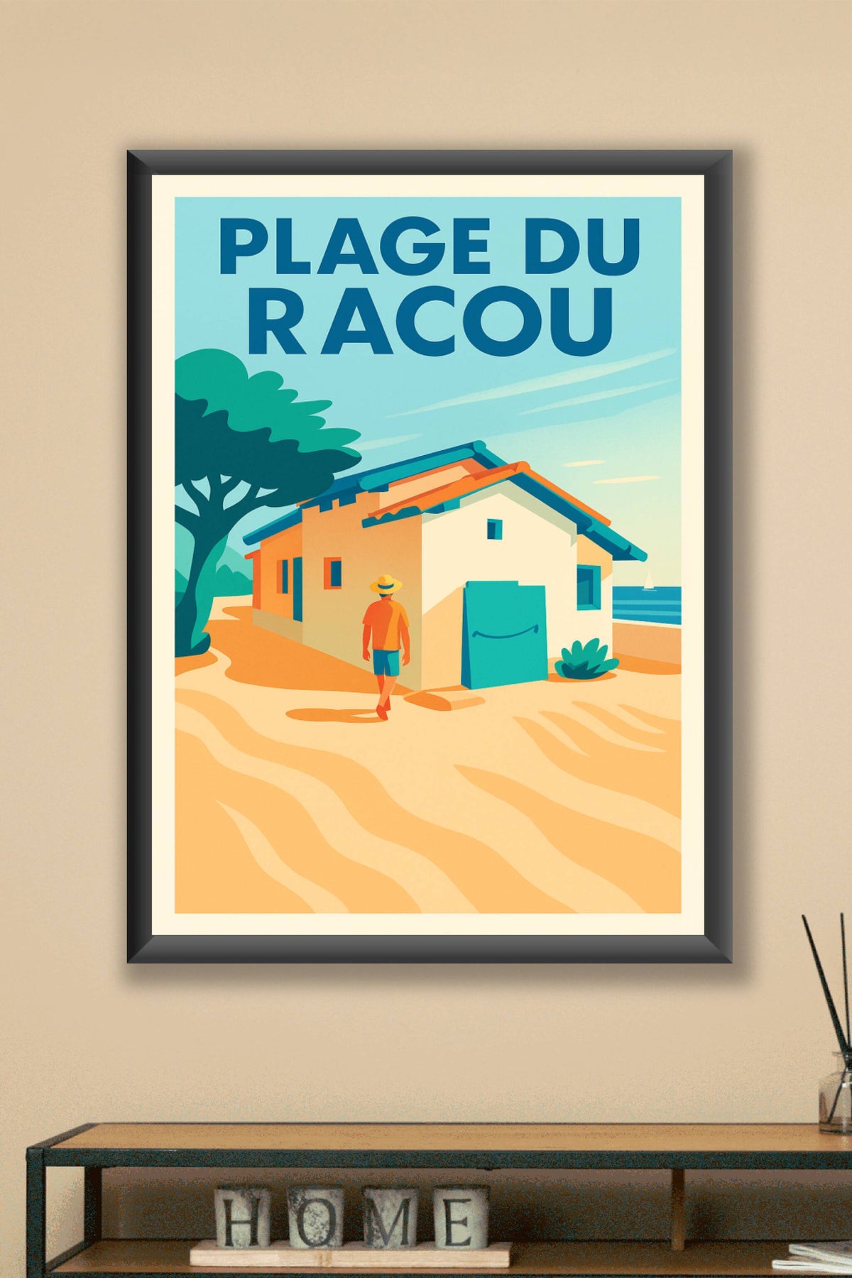 Affiche de Plage du Racou - L'esprit vintage des vacances entre sable et pins