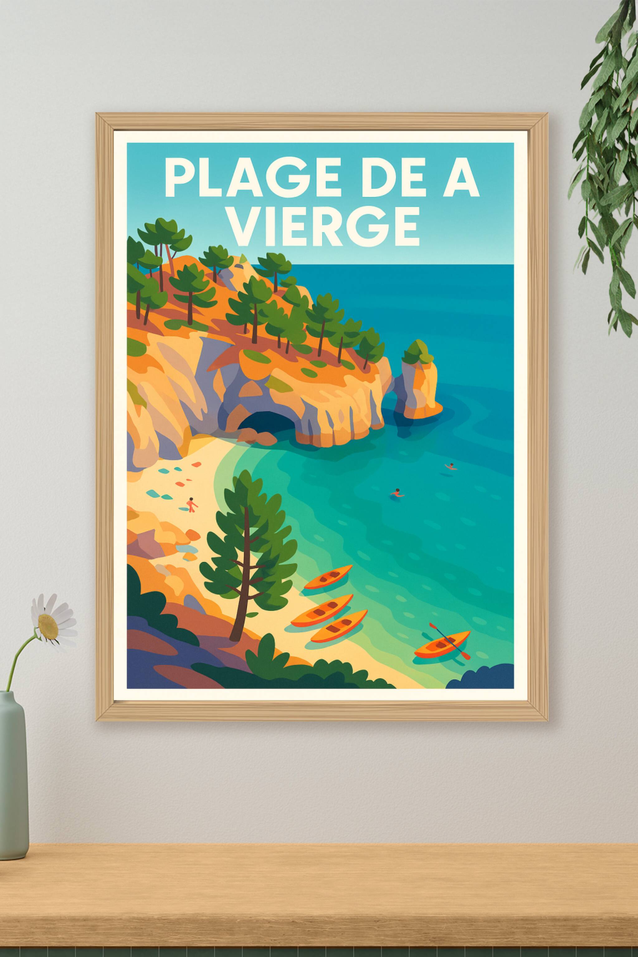 Affiche de Plage de la Vierge - L'éclat sauvage de la côte bretonne