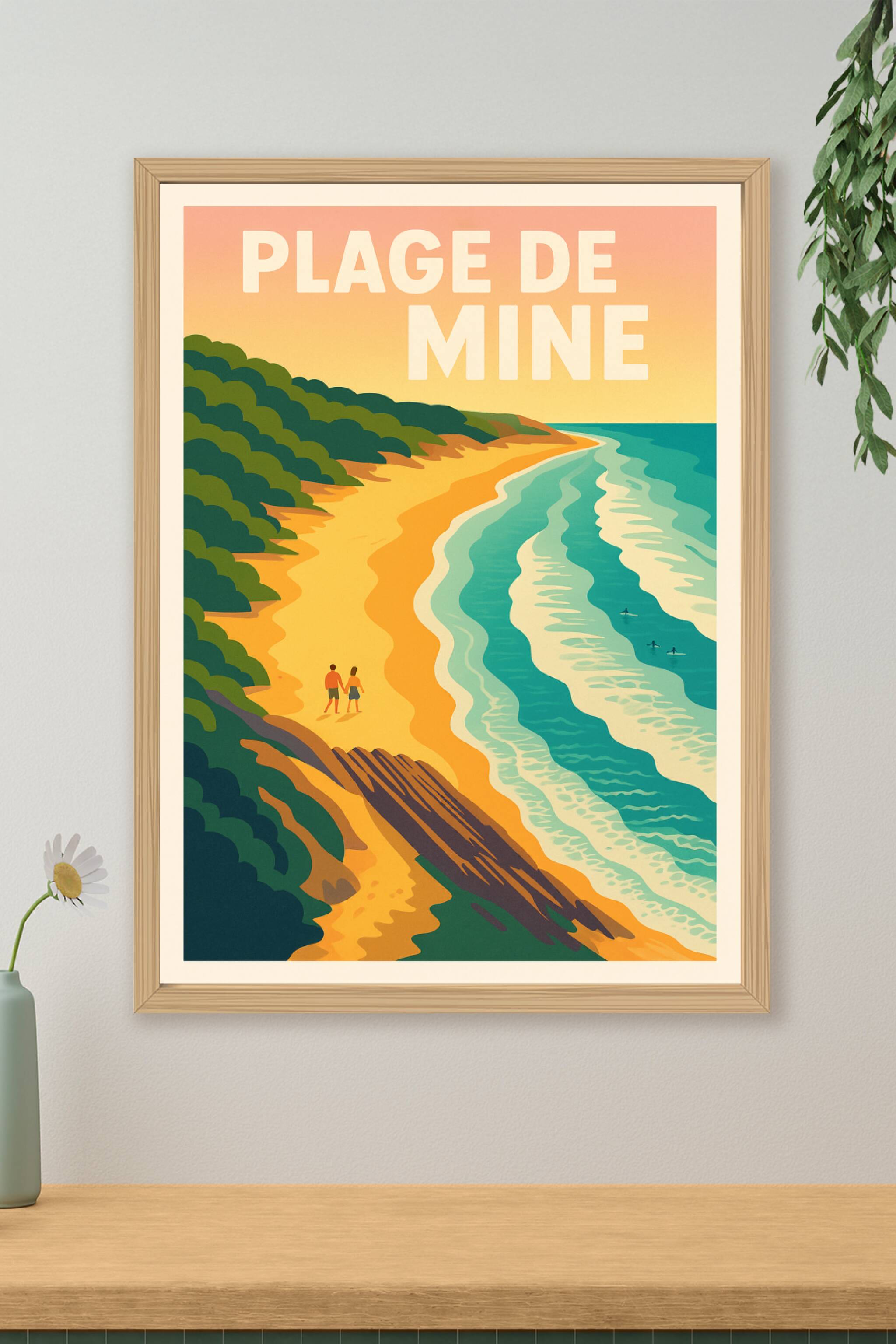 Affiche de Plage de la Mine - Évasion sauvage entre dunes et océan