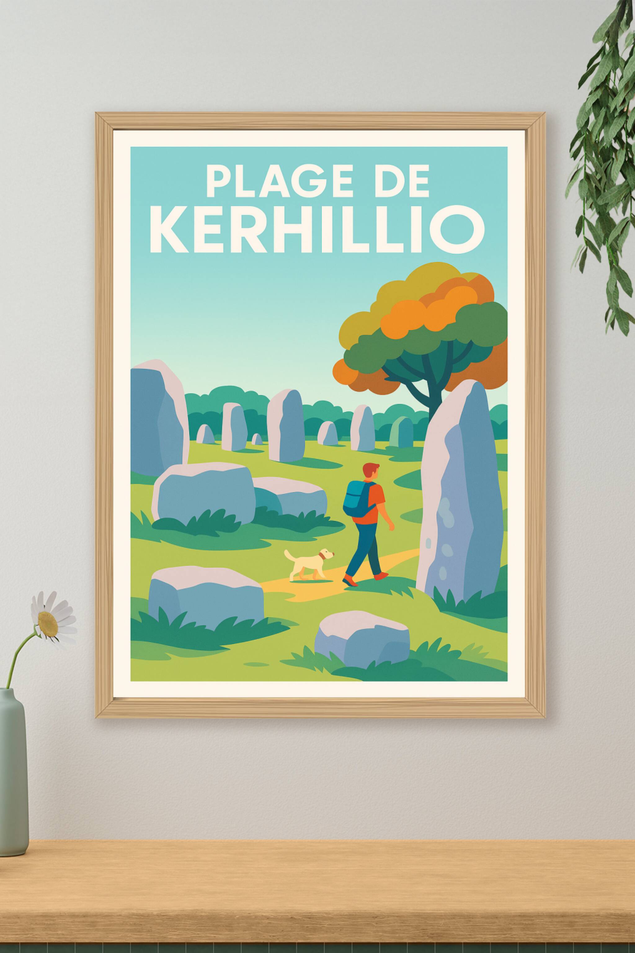 Affiche de Plage de Kerhillio - Évasion entre menhirs et dunes bretonnes
