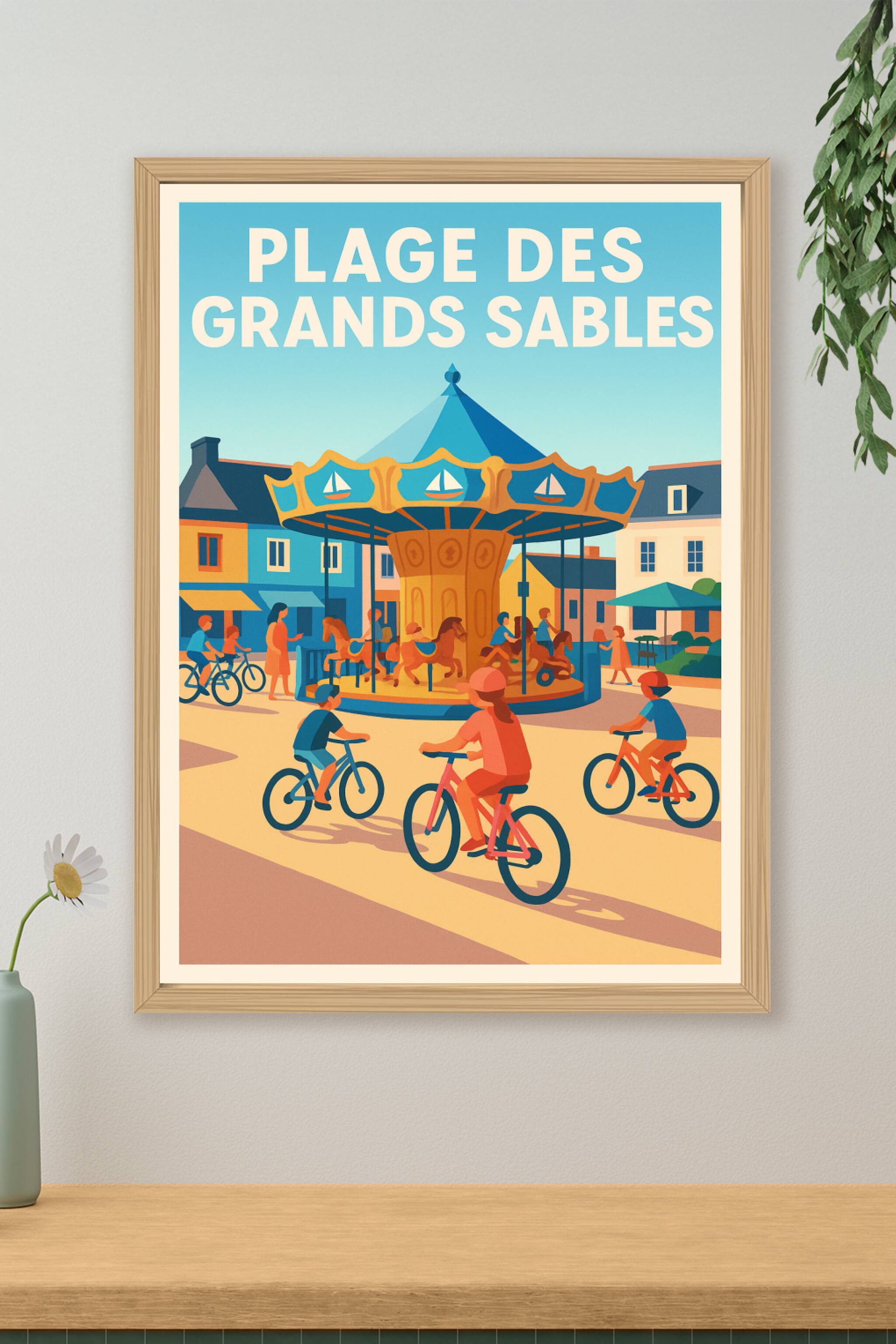 Affiche de Plage des Grands Sables - Douceur de vivre et souvenirs d'enfance