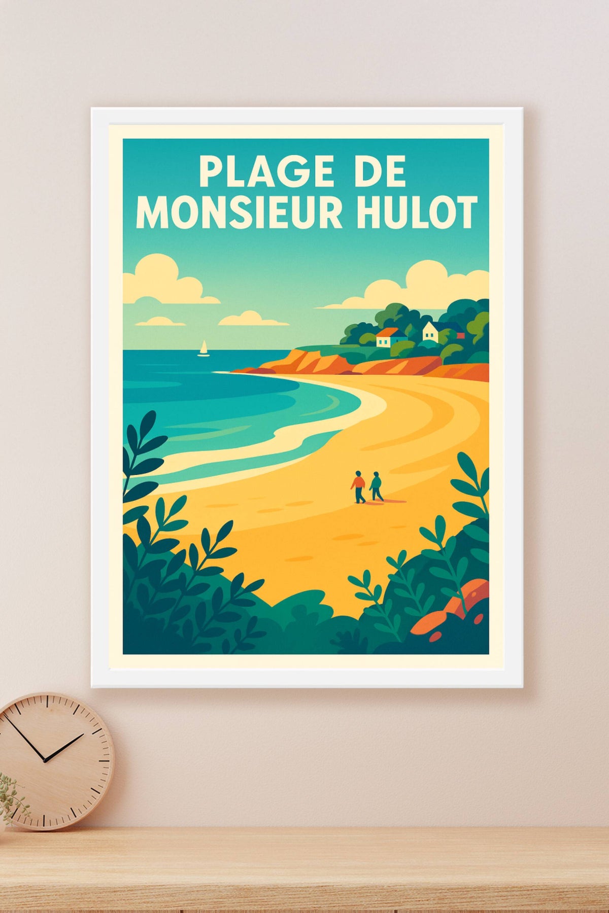Affiche de Plage de Monsieur Hulot - L'élégance rétro de la côte atlantique