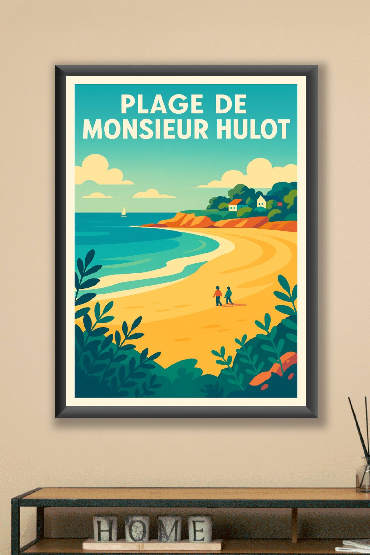 Affiche de Plage de Monsieur Hulot - L'élégance rétro de la côte atlantique
