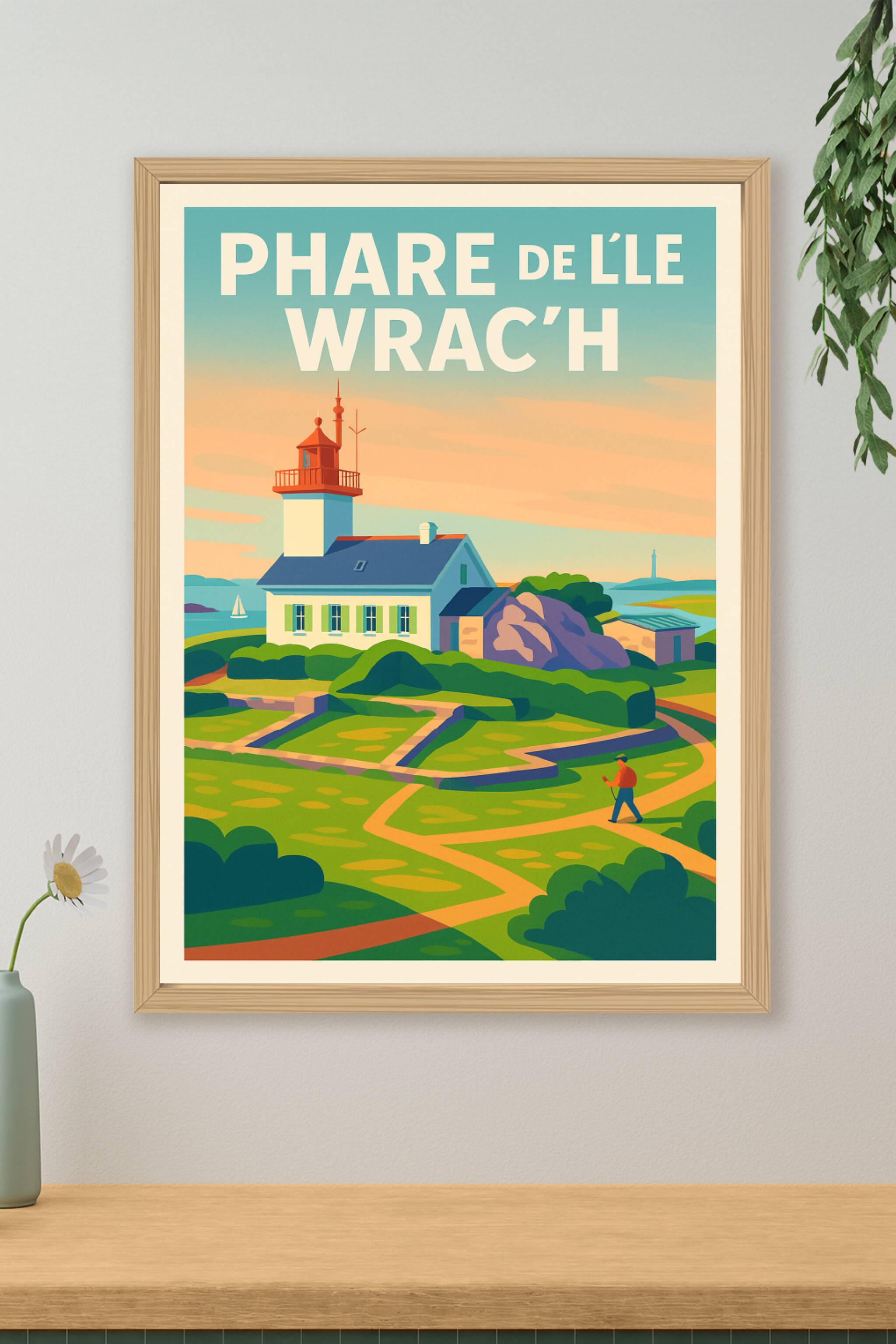Affiche de Phare de l'Île Wrac'h - L'éclat poétique du Finistère