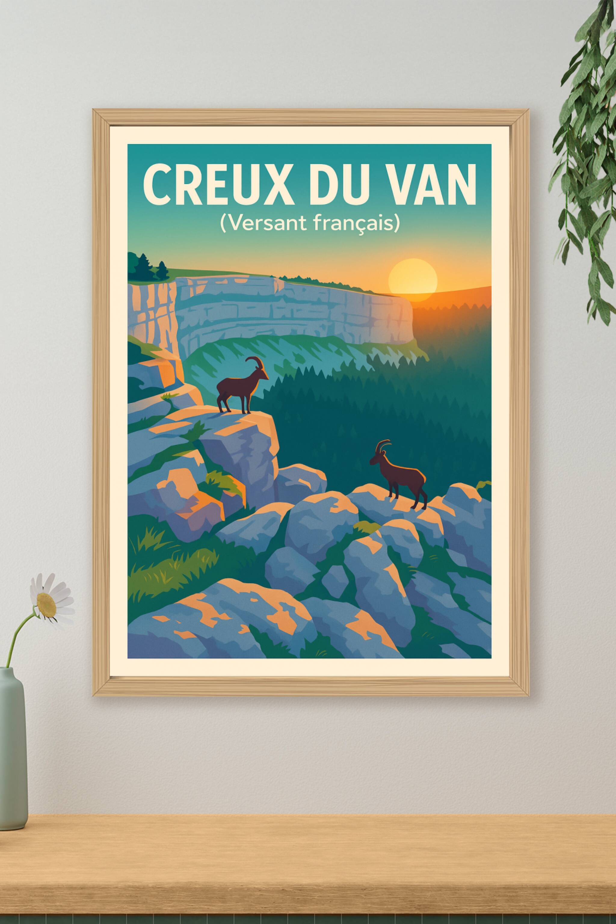 Affiche de Creux du Van - La majesté du Jura au soleil couchant