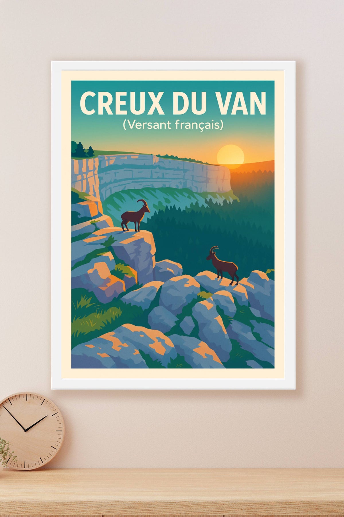 Affiche de Creux du Van - La majesté du Jura au soleil couchant