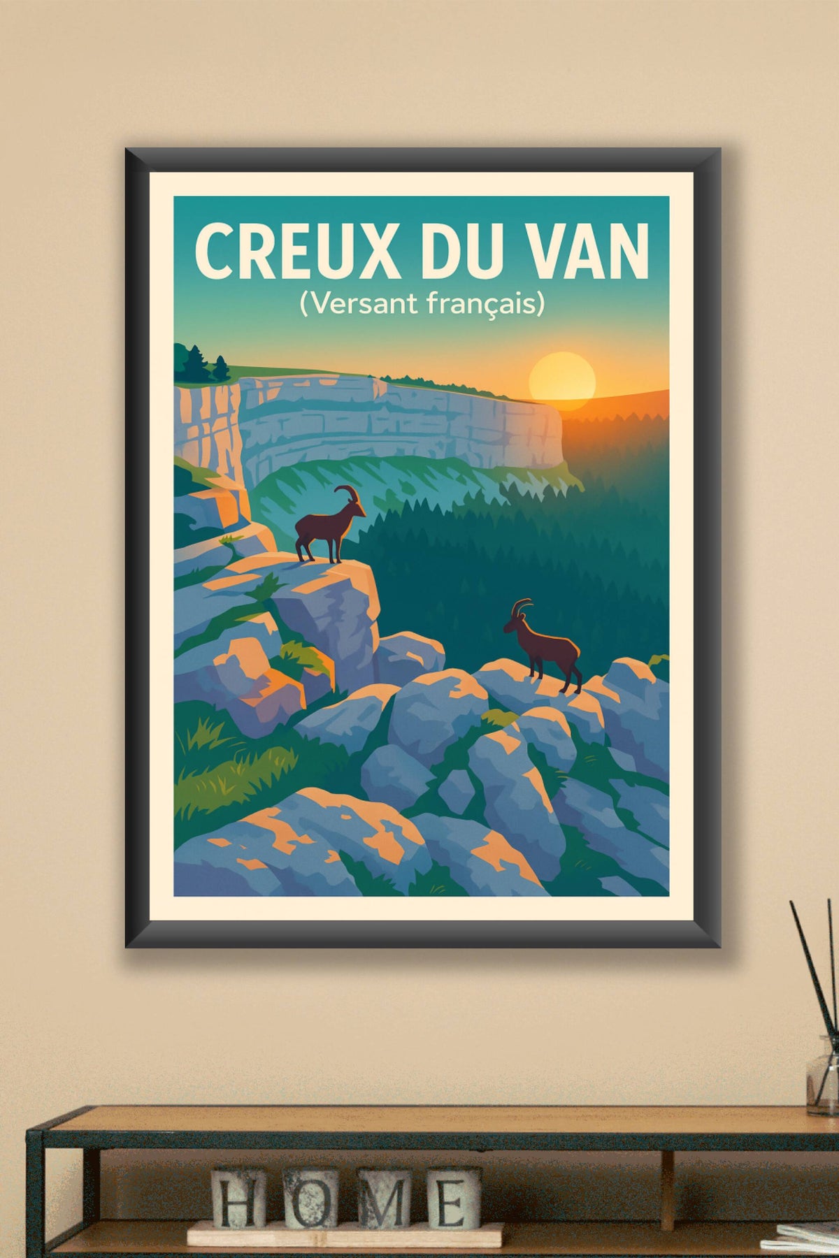 Affiche de Creux du Van - La majesté du Jura au soleil couchant