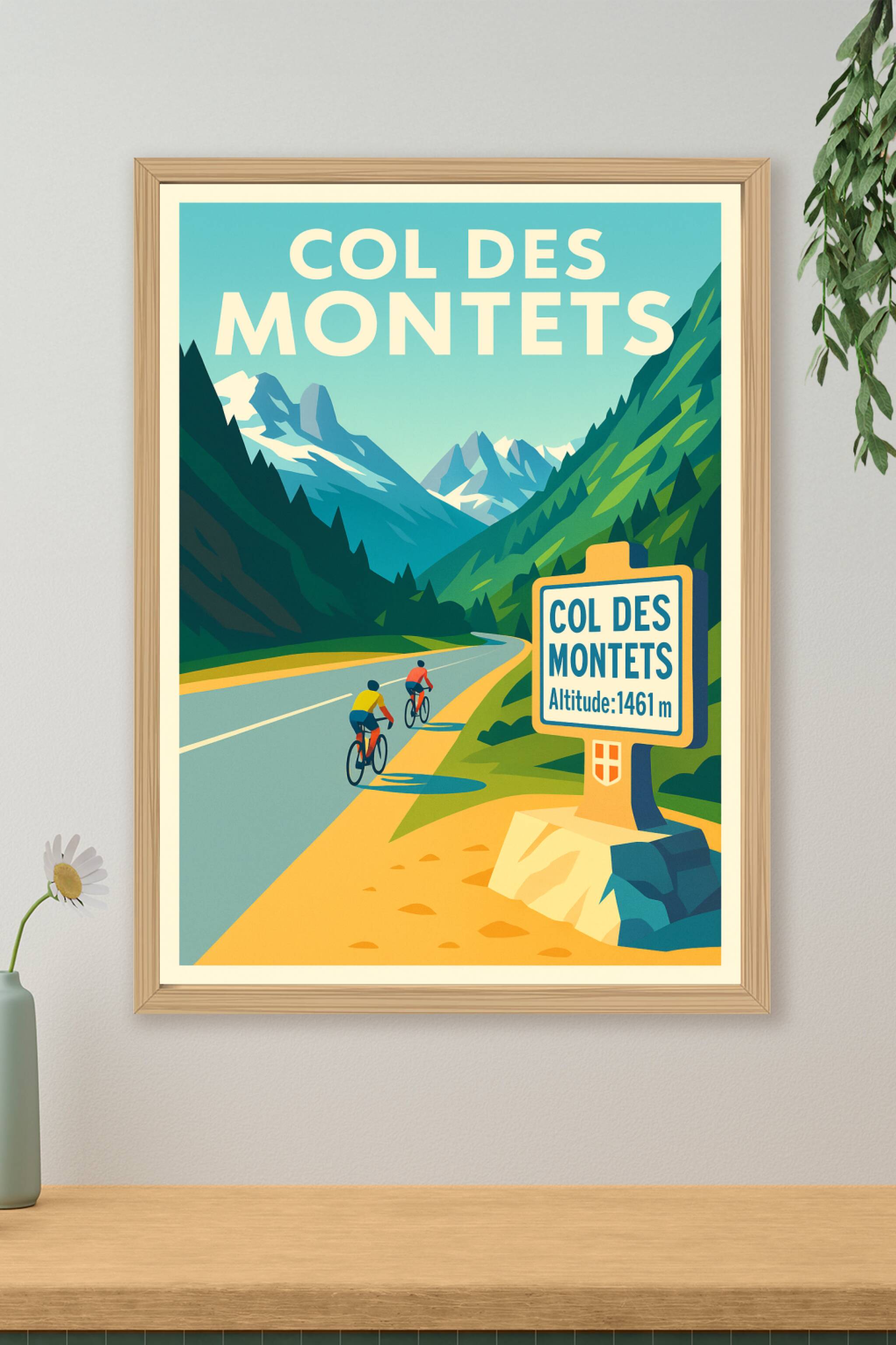 Affiche de Col des Montets - Le sommet mythique des cyclistes en poster vintage
