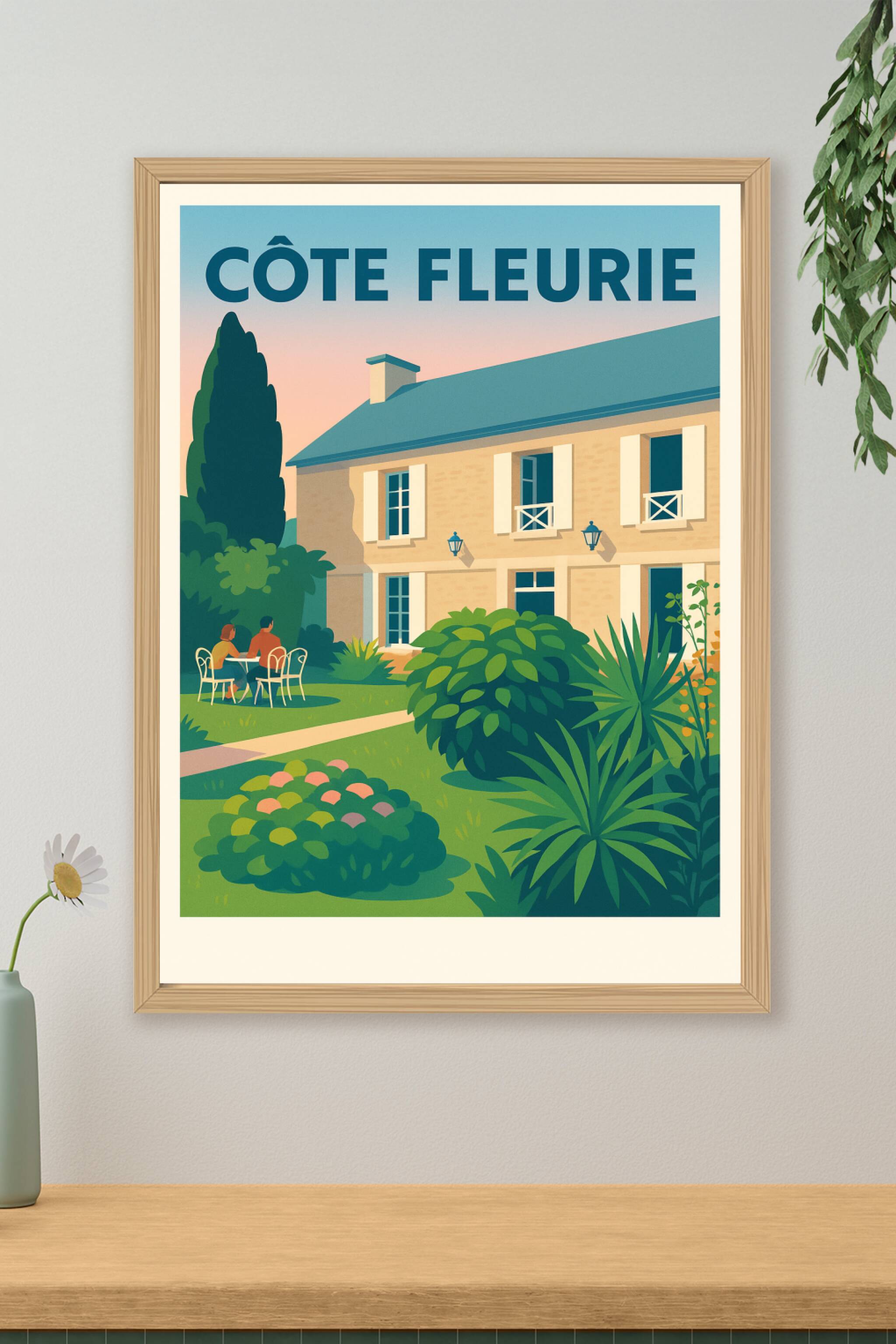 Affiche de Côte Fleurie - L'élégance d'un jardin normand