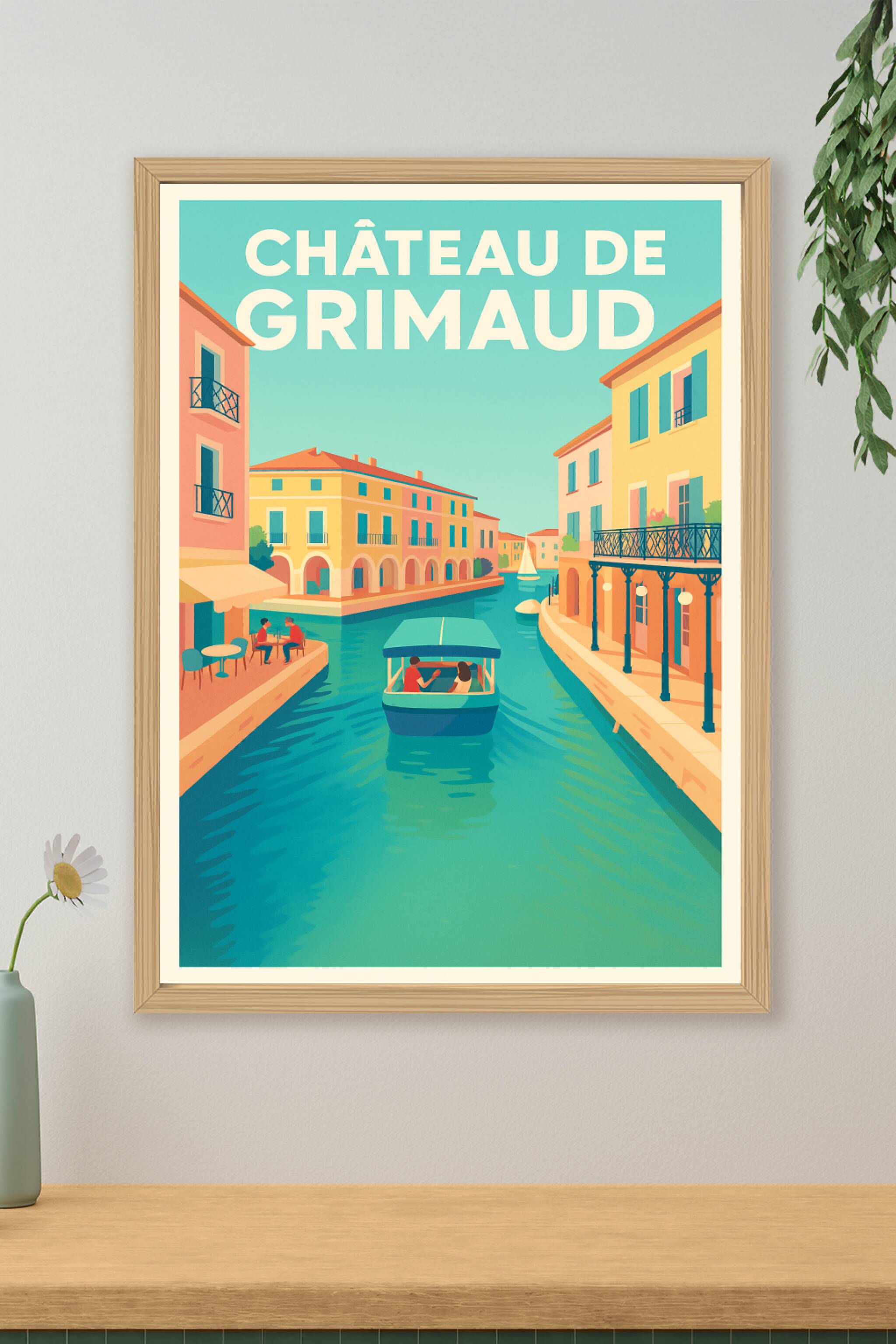Affiche de Château de Grimaud - L'élégance vintage de la Venise Provençale