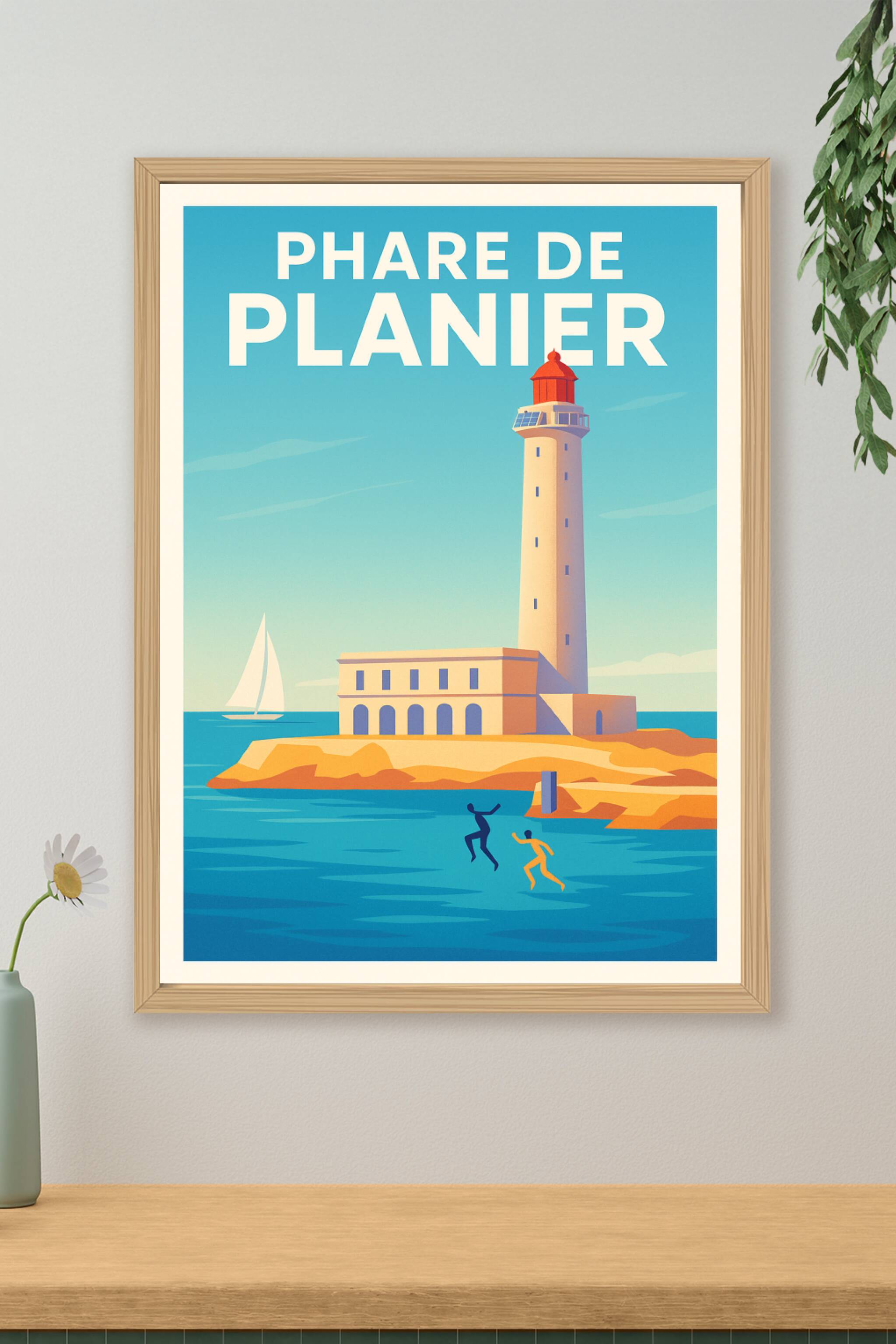Affiche de Phare de Planier - L'éclat de la Méditerranée au large de Marseille