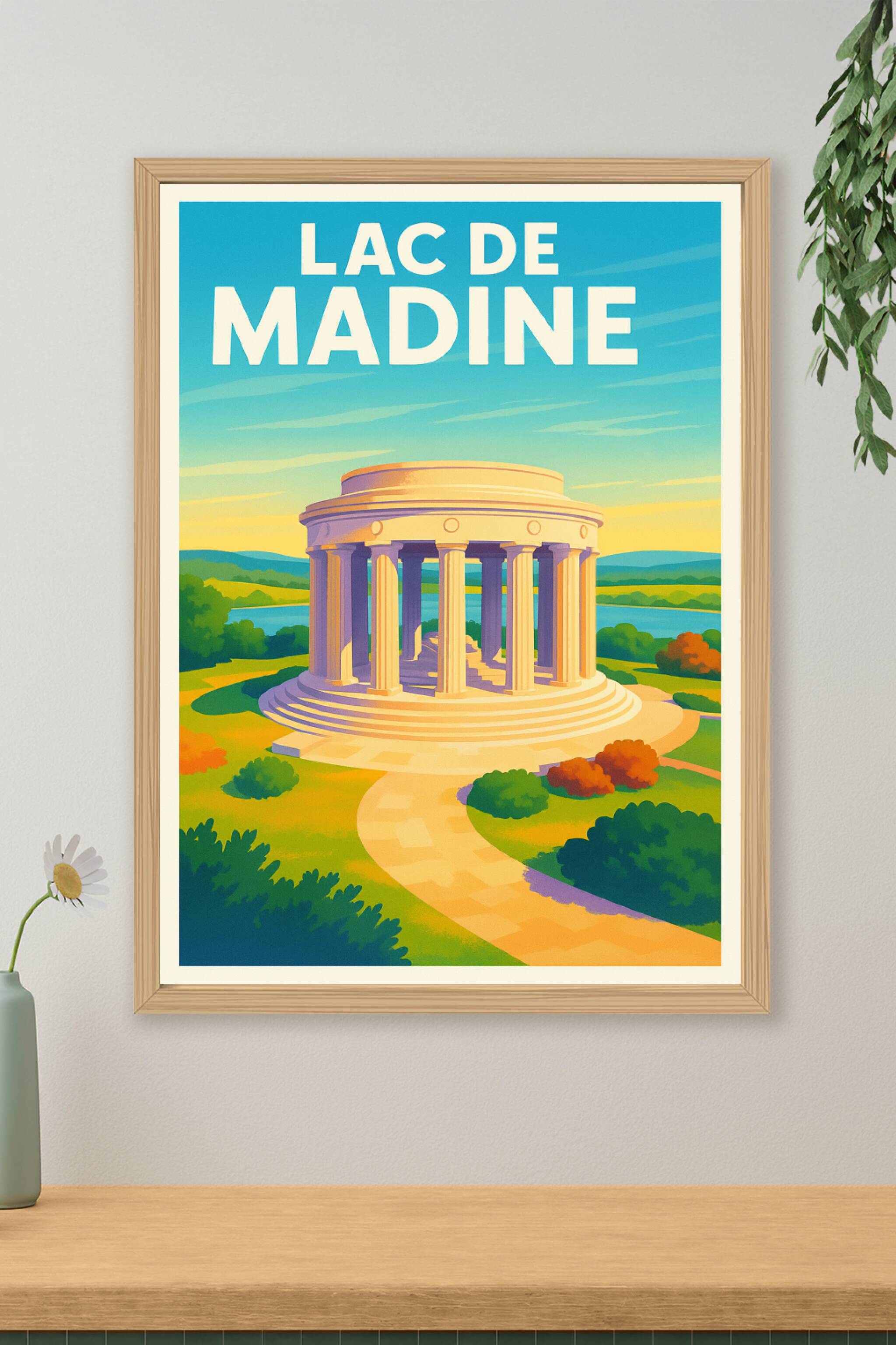 Affiche de Lac de Madine - L'élégance du Mémorial de Montsec en affiche vintage