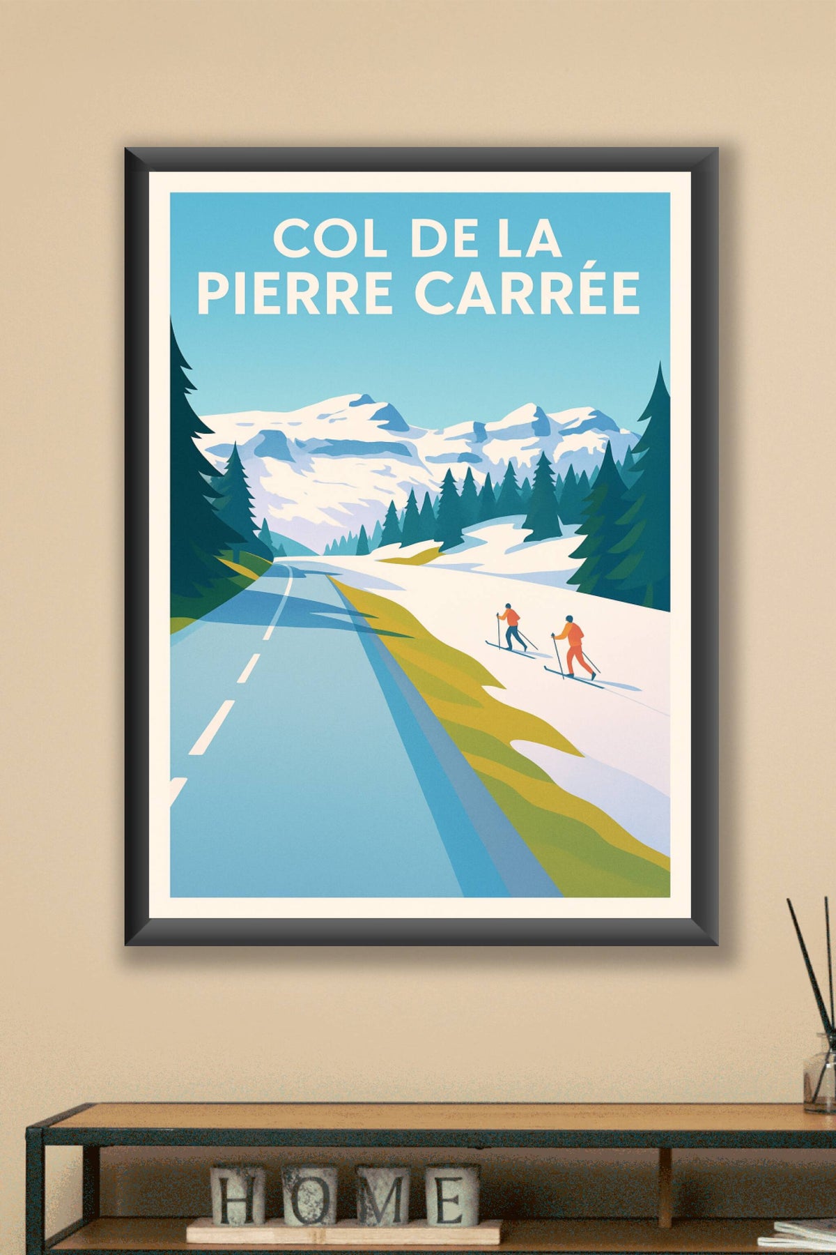 Affiche de Col de la Pierre Carrée - L'élégance des sommets enneigés