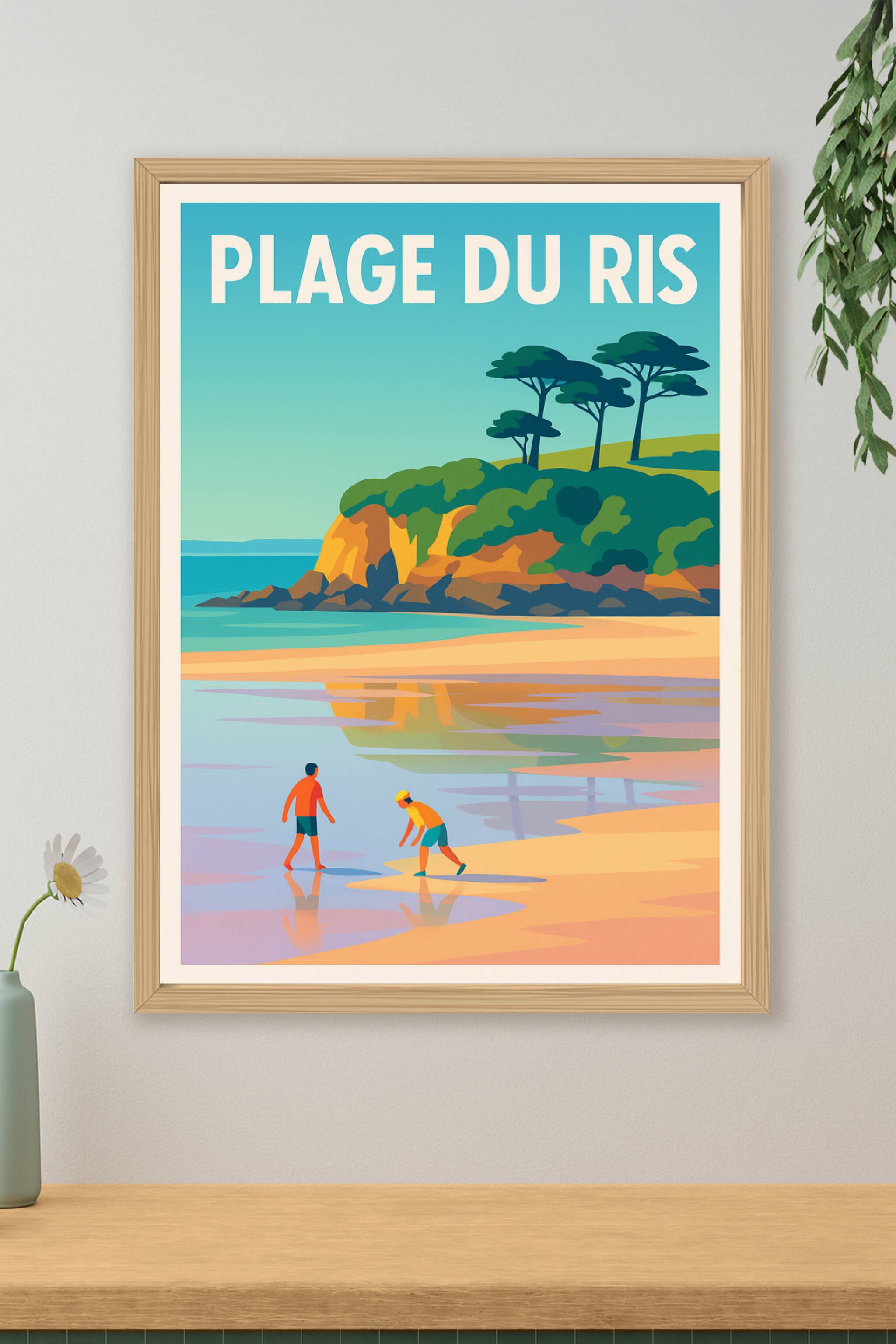 Affiche de Plage du Ris - L'éclat sauvage de la côte bretonne