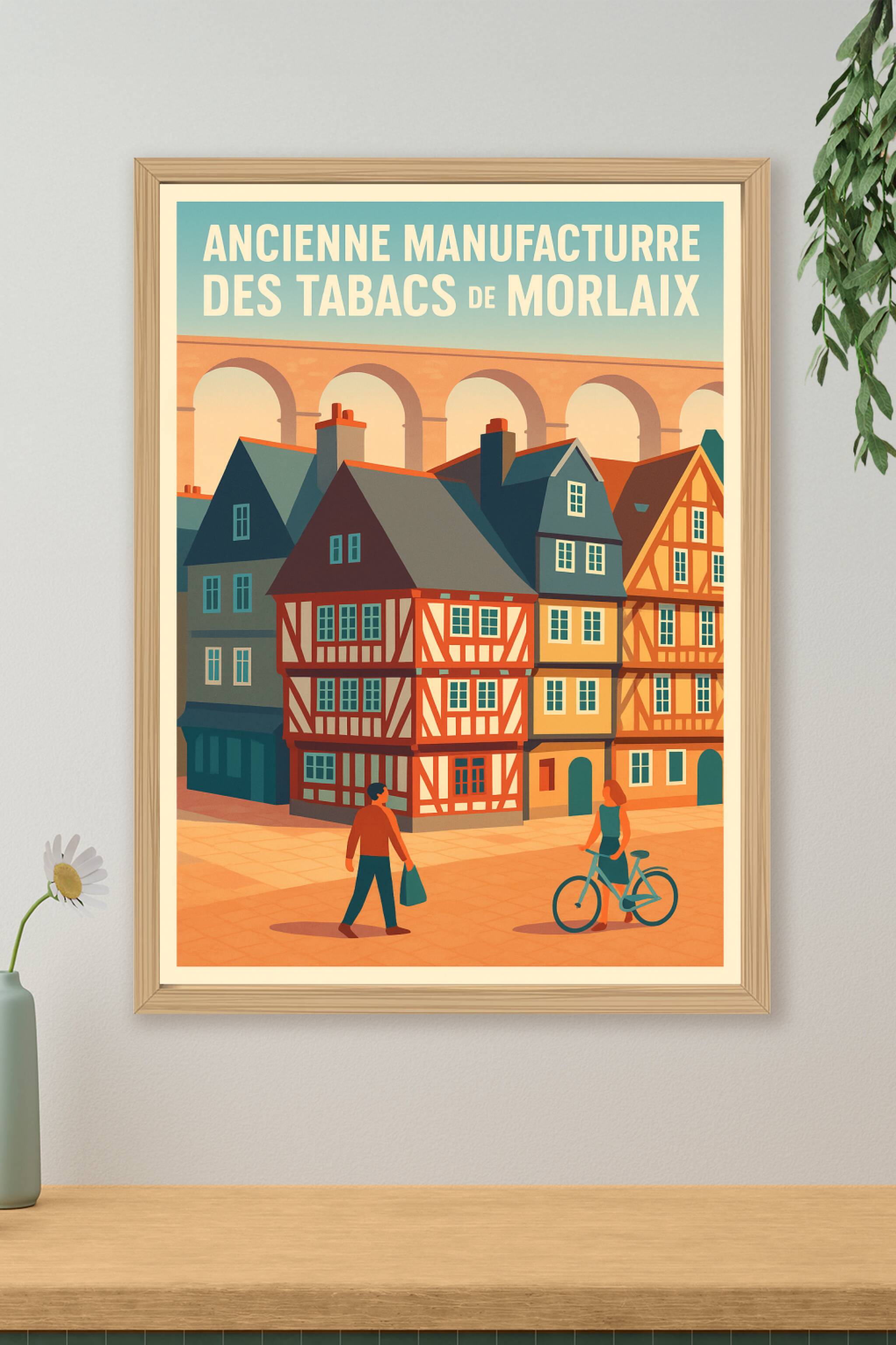 Affiche de Morlaix - L'élégance historique de la Manufacture et du Viaduc