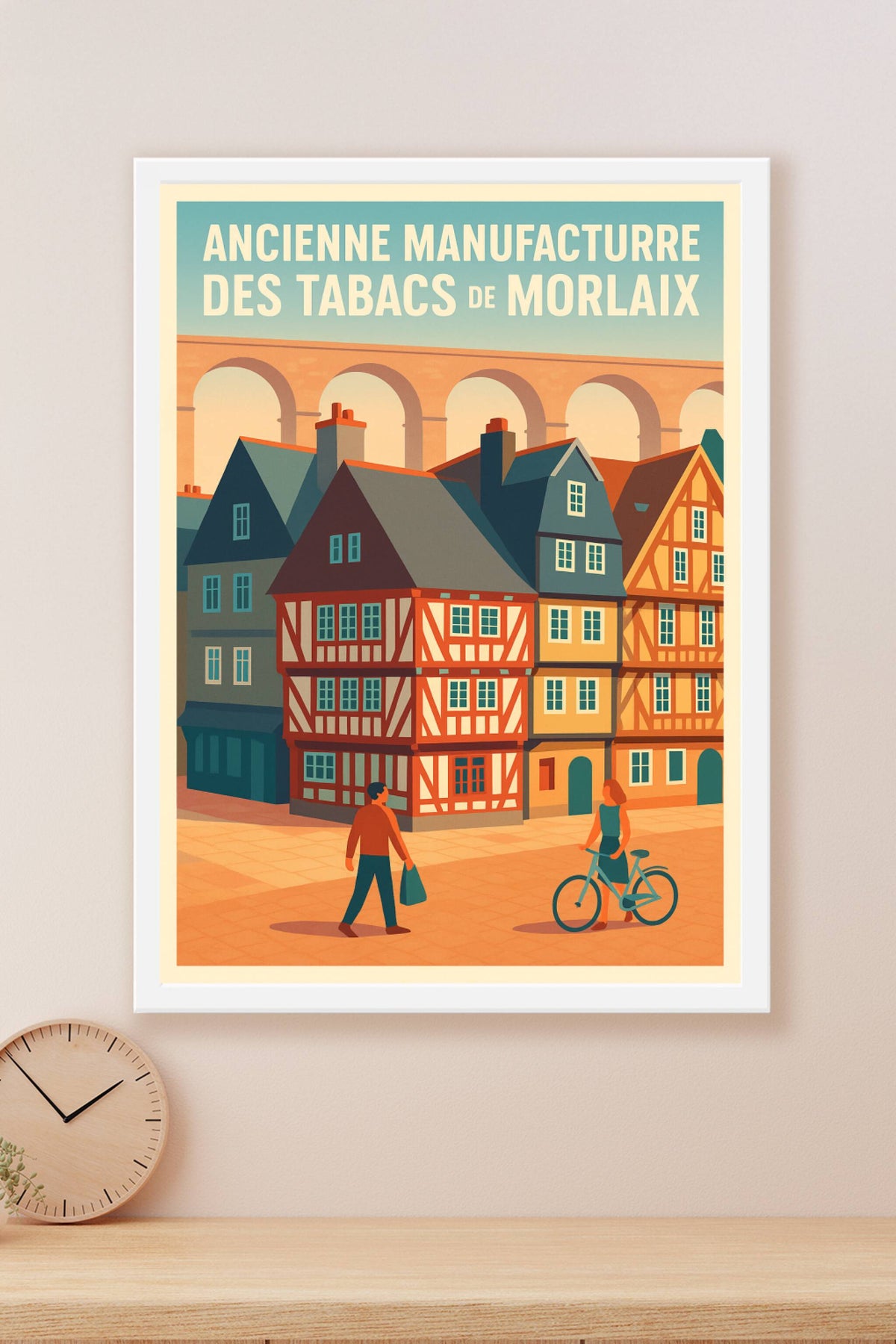 Affiche de Morlaix - L'élégance historique de la Manufacture et du Viaduc