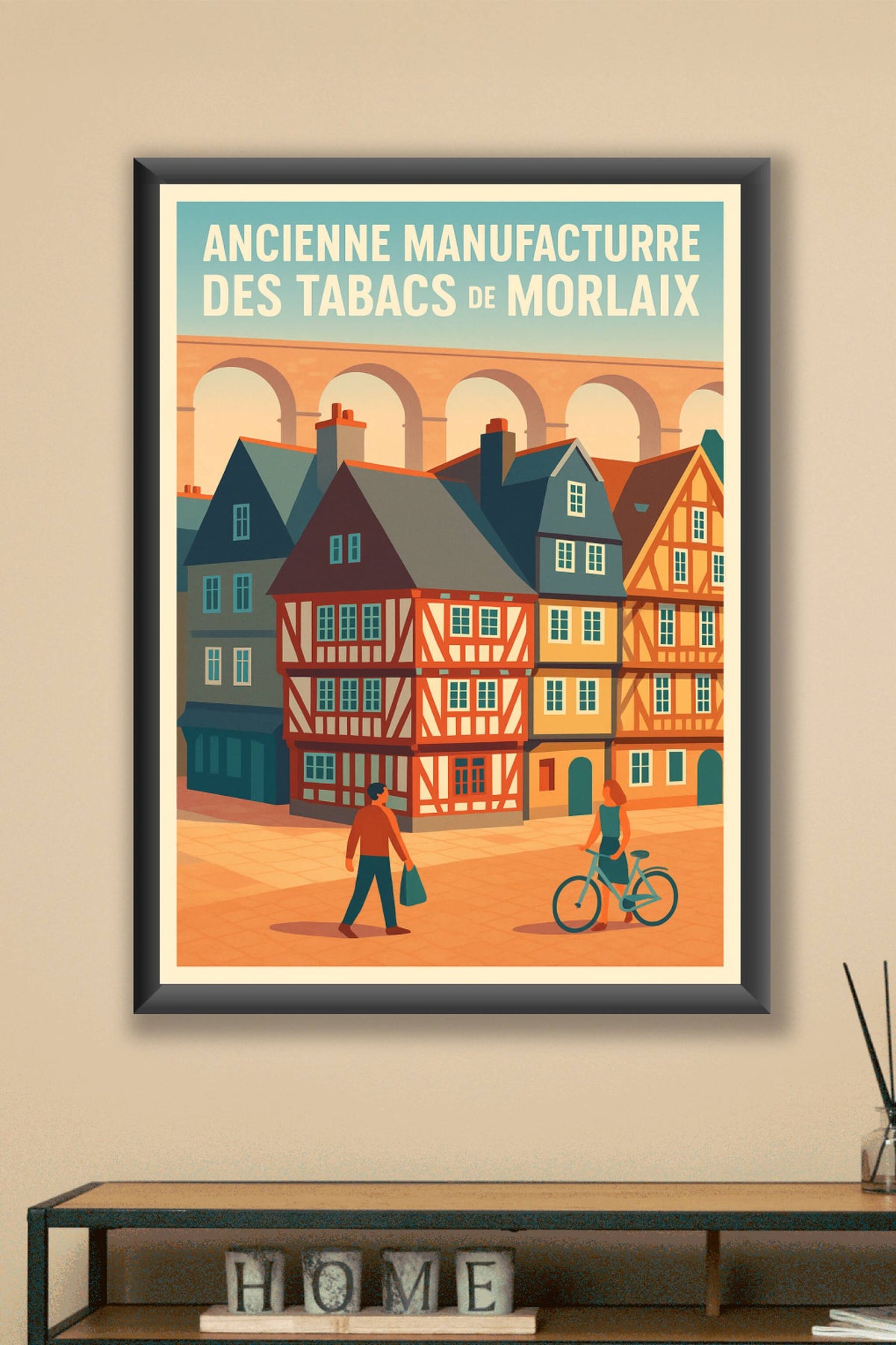 Affiche de Morlaix - L'élégance historique de la Manufacture et du Viaduc