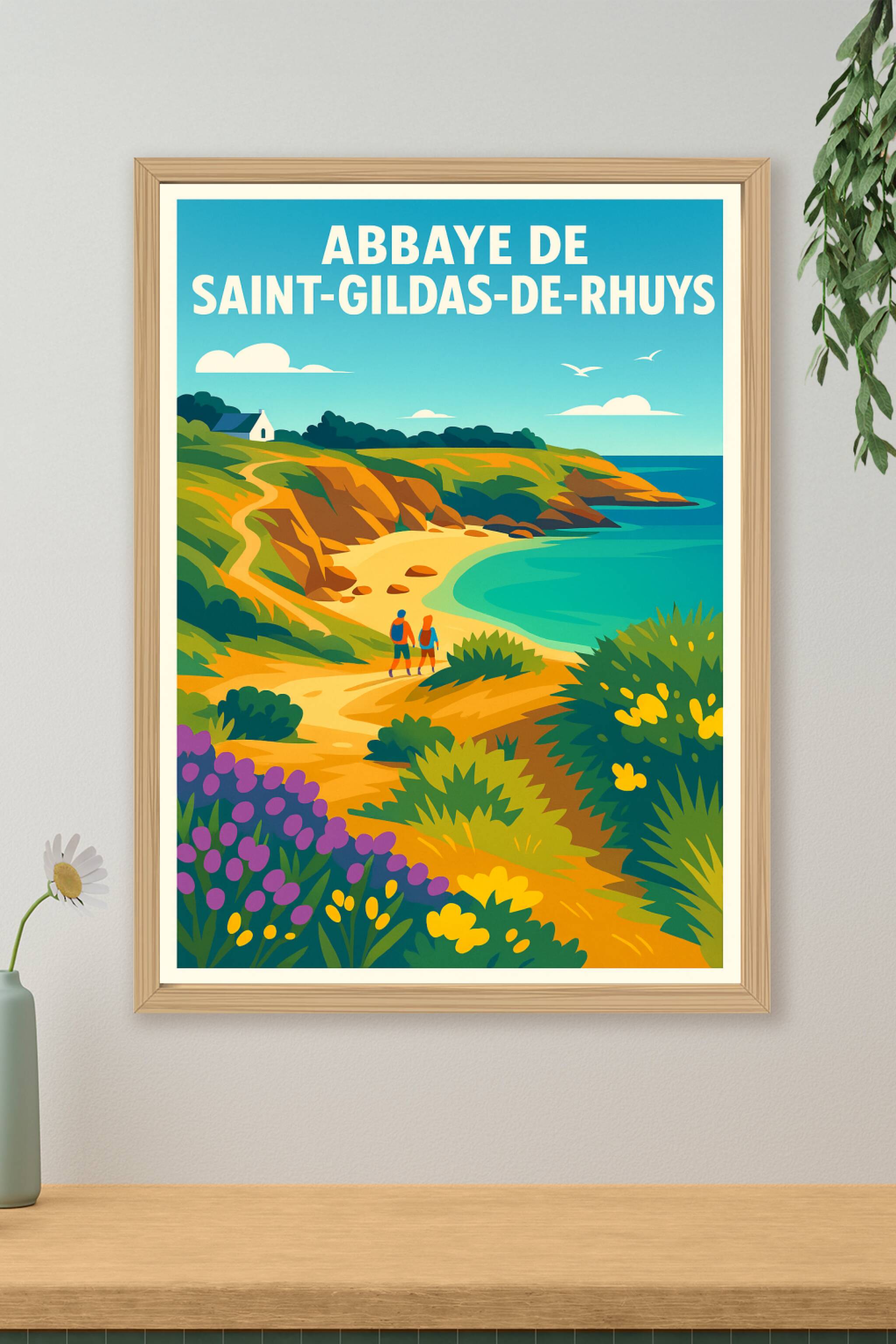 Affiche de Saint-Gildas-de-Rhuys - Évasion sauvage sur les falaises bretonnes