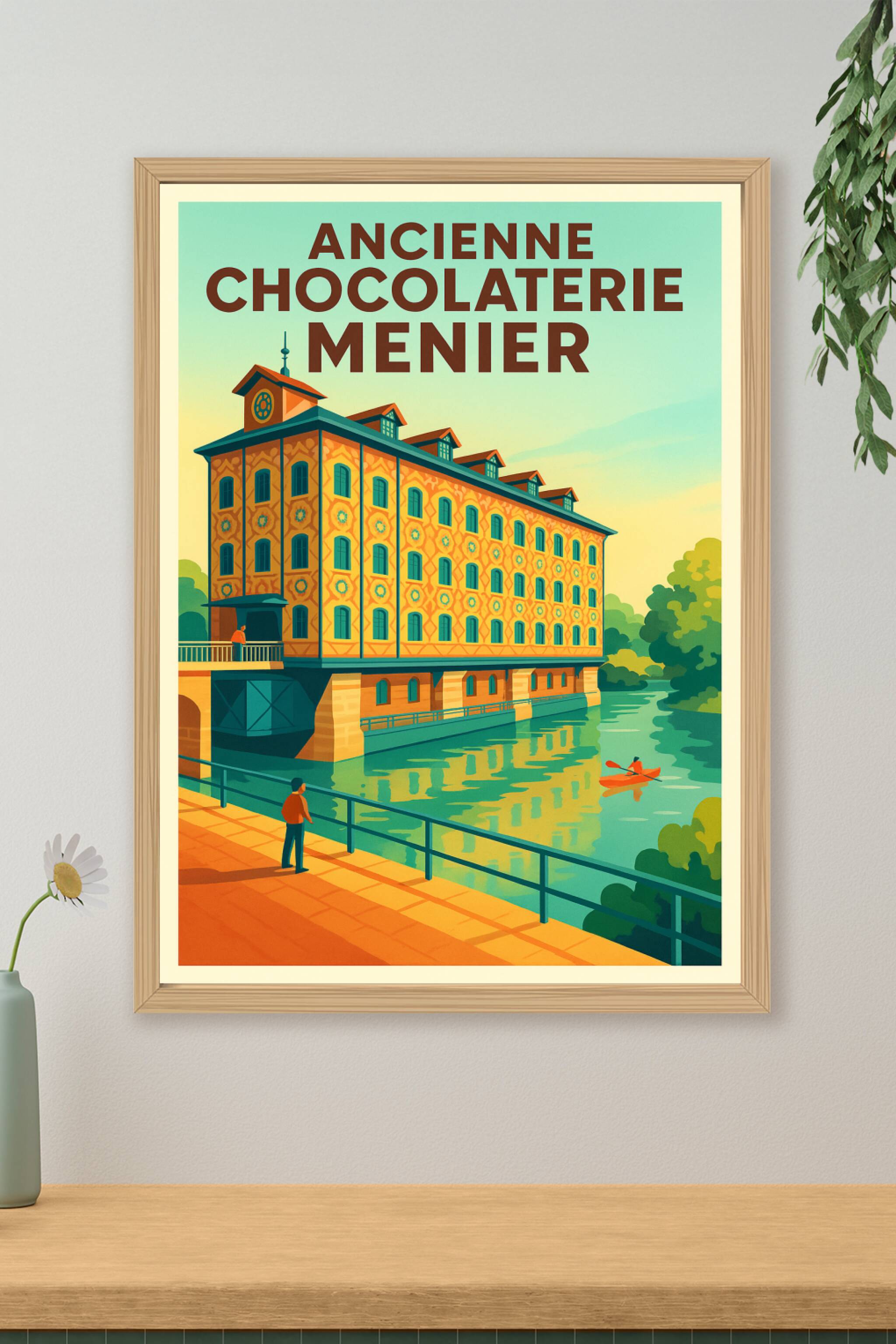 Affiche de Ancienne Chocolaterie Menier - Un chef-d'œuvre industriel au bord de l'eau