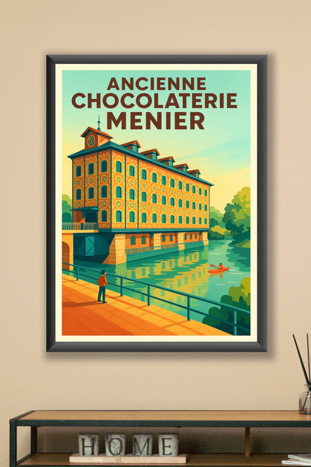 Affiche de Ancienne Chocolaterie Menier - Un chef-d'œuvre industriel au bord de l'eau