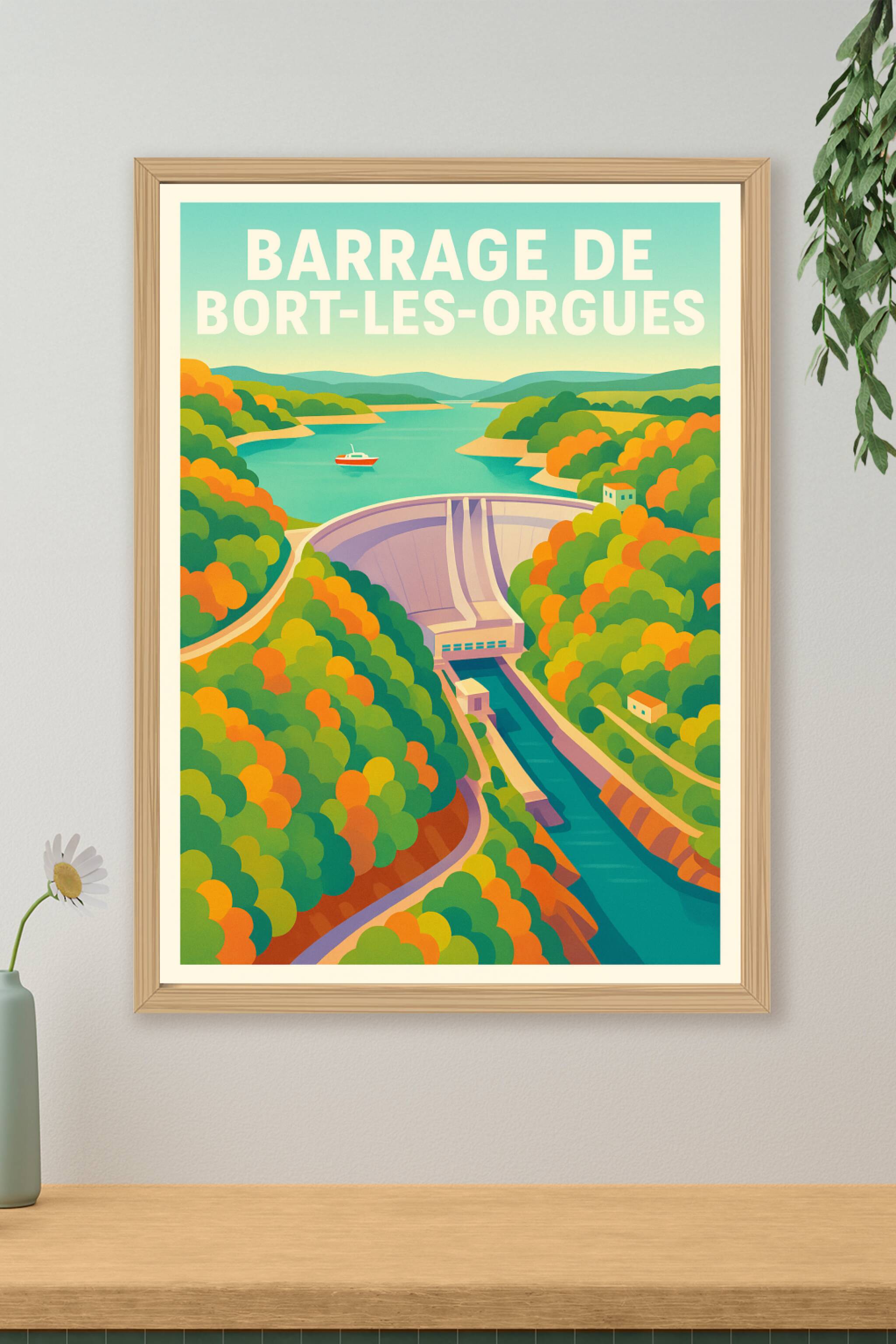 Affiche de Barrage de Bort-les-Orgues - L'élégance architecturale au cœur de l'Auvergne
