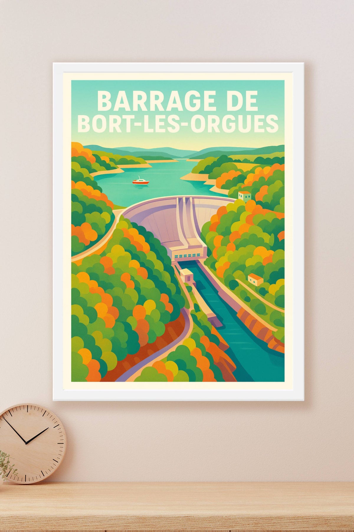 Affiche de Barrage de Bort-les-Orgues - L'élégance architecturale au cœur de l'Auvergne
