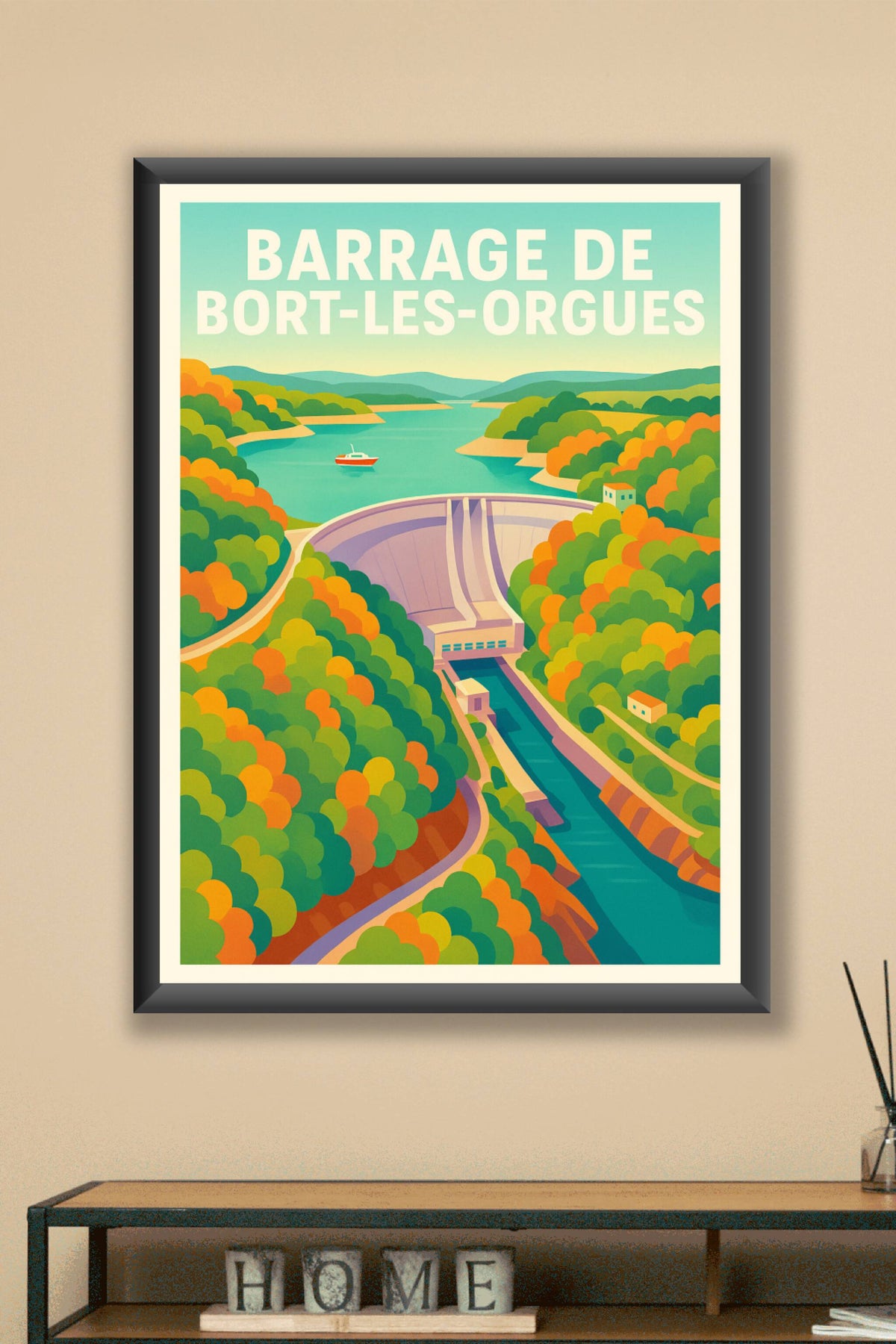 Affiche de Barrage de Bort-les-Orgues - L'élégance architecturale au cœur de l'Auvergne