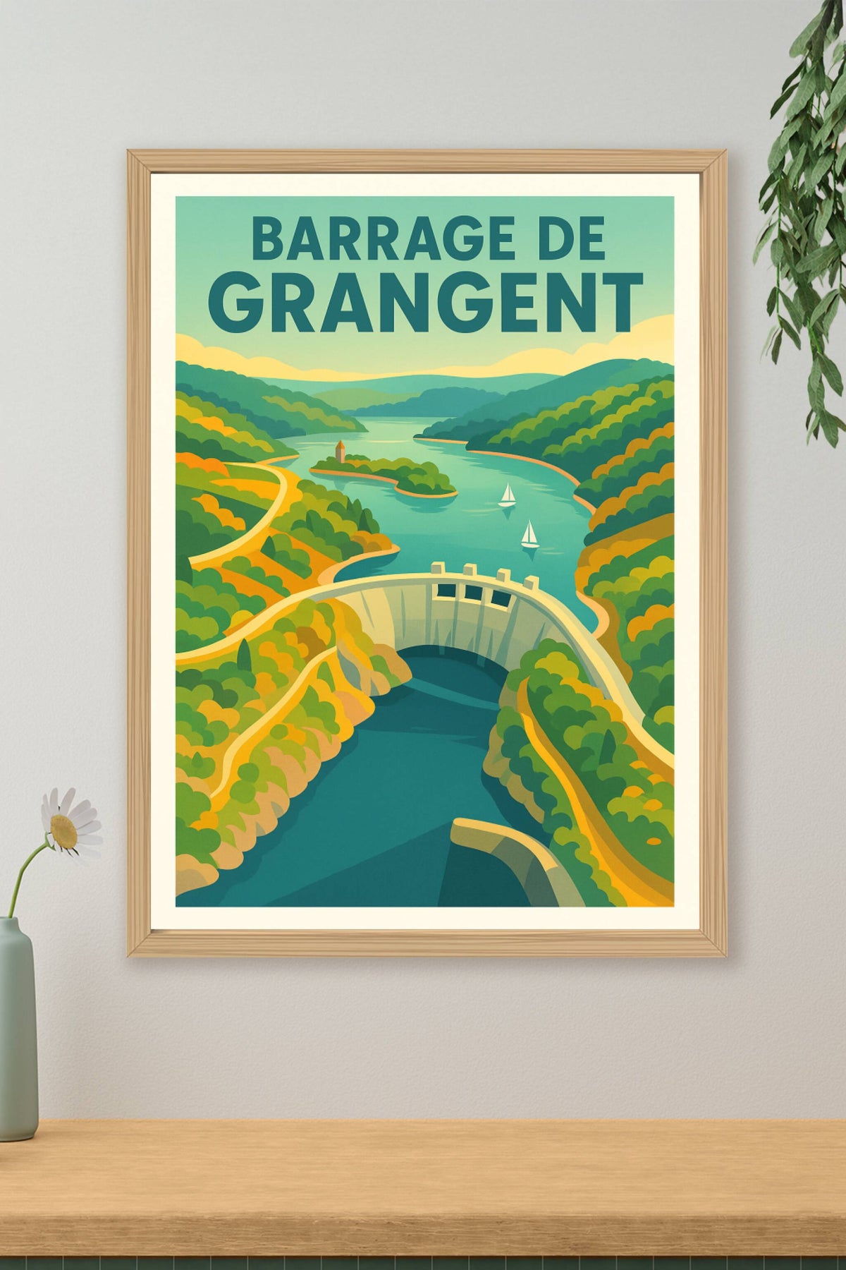 Affiche de Barrage de Grangent - L'éclat sauvage des Gorges de la Loire