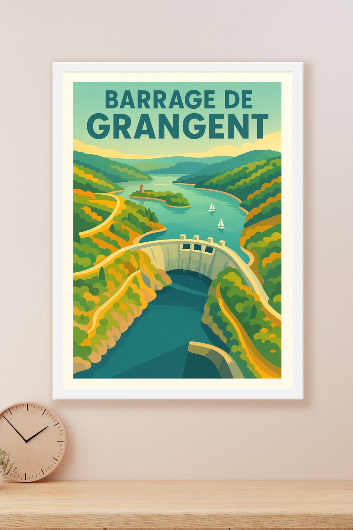 Affiche de Barrage de Grangent - L'éclat sauvage des Gorges de la Loire