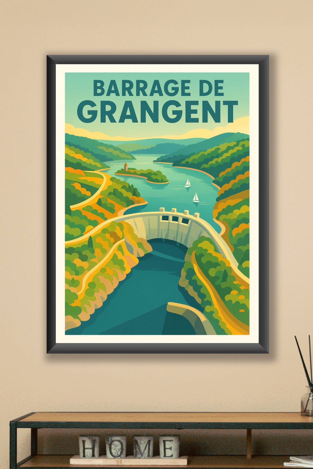 Affiche de Barrage de Grangent - L'éclat sauvage des Gorges de la Loire