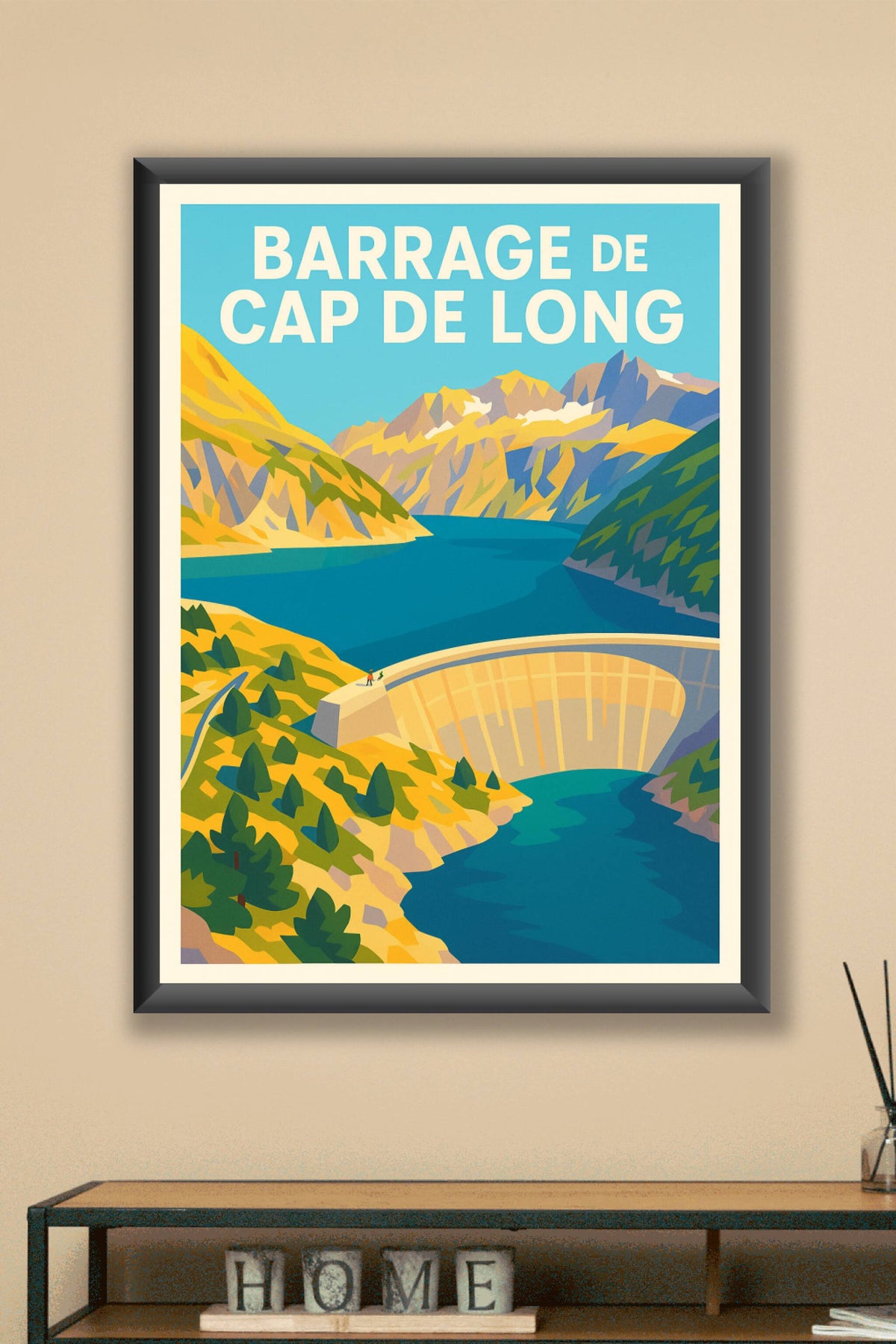 Affiche de Barrage de Cap de Long - Majesté des Pyrénées
