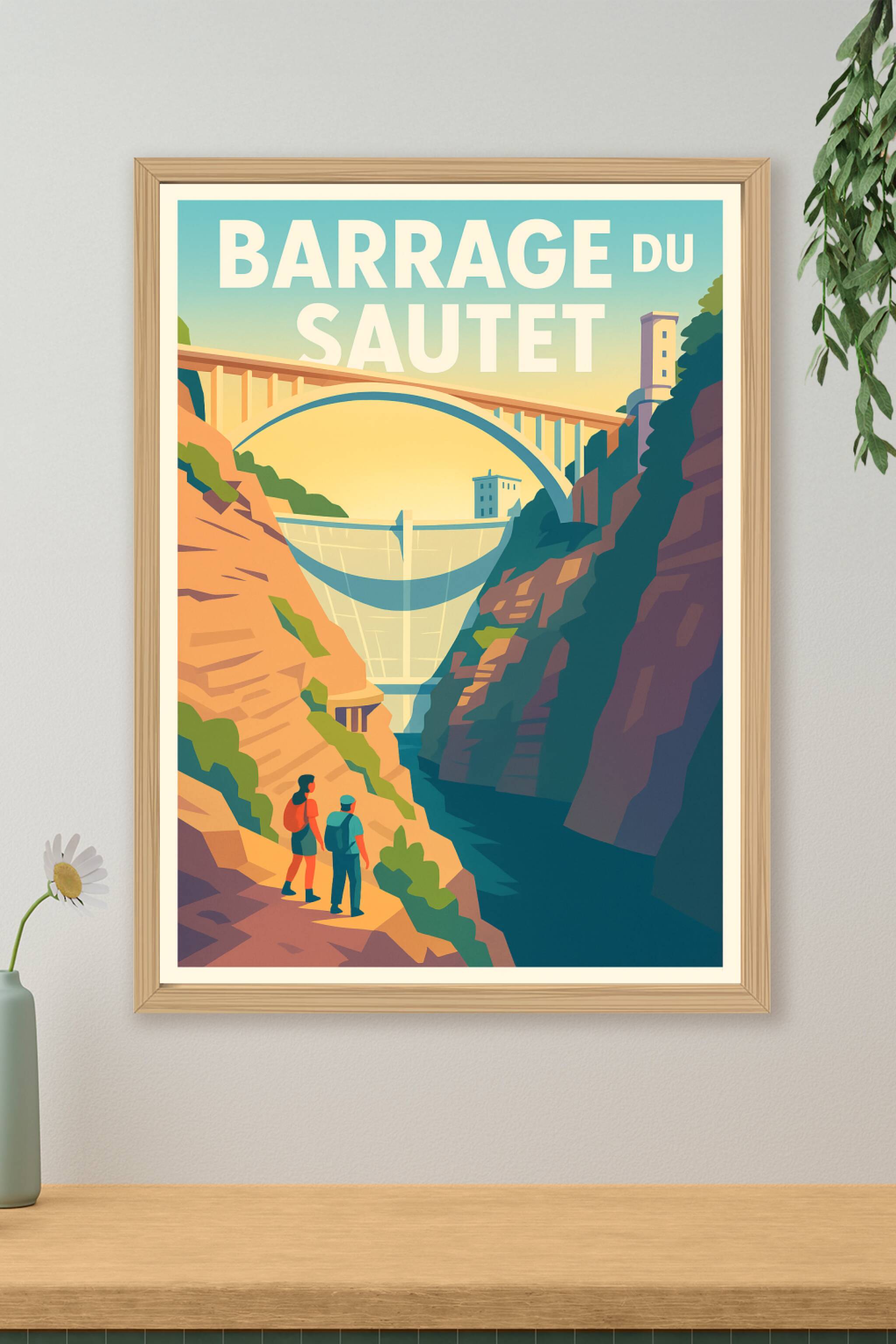 Affiche de Barrage du Sautet - L'élégance du génie civil au cœur des Alpes
