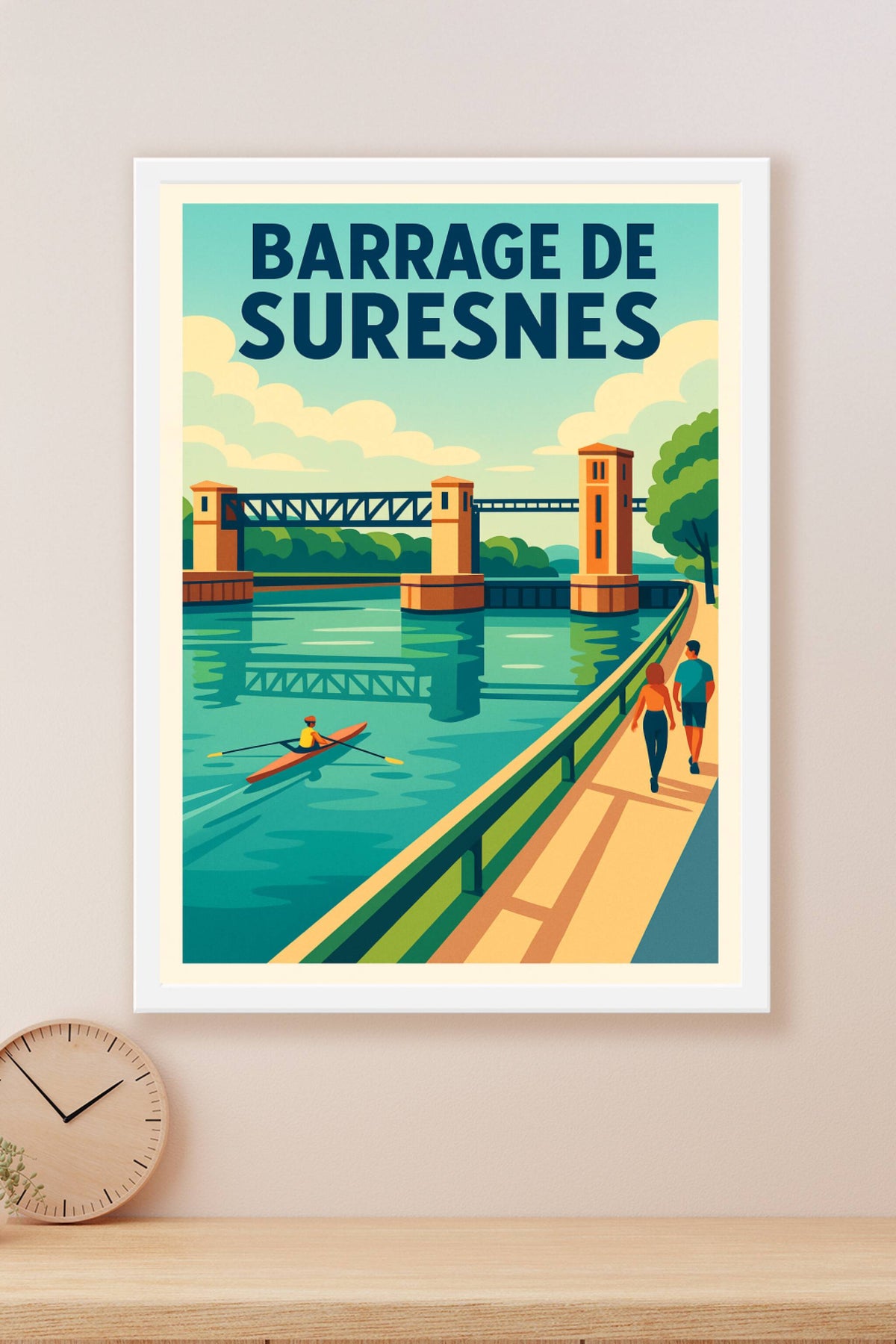 Affiche de Barrage de Suresnes - L'élégance des bords de Seine en style vintage