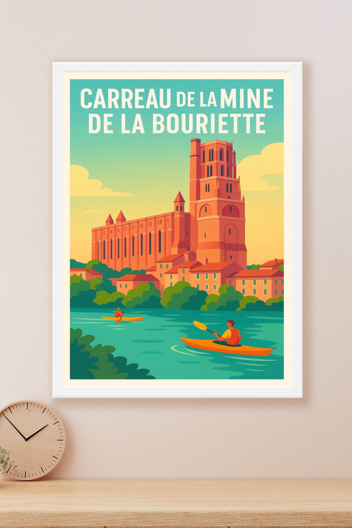 Affiche Carreau de la Mine de la Bouriette — L'élégance du patrimoine au fil de l'eau · poster d'art de Carreau de la Mine de la Bouriette