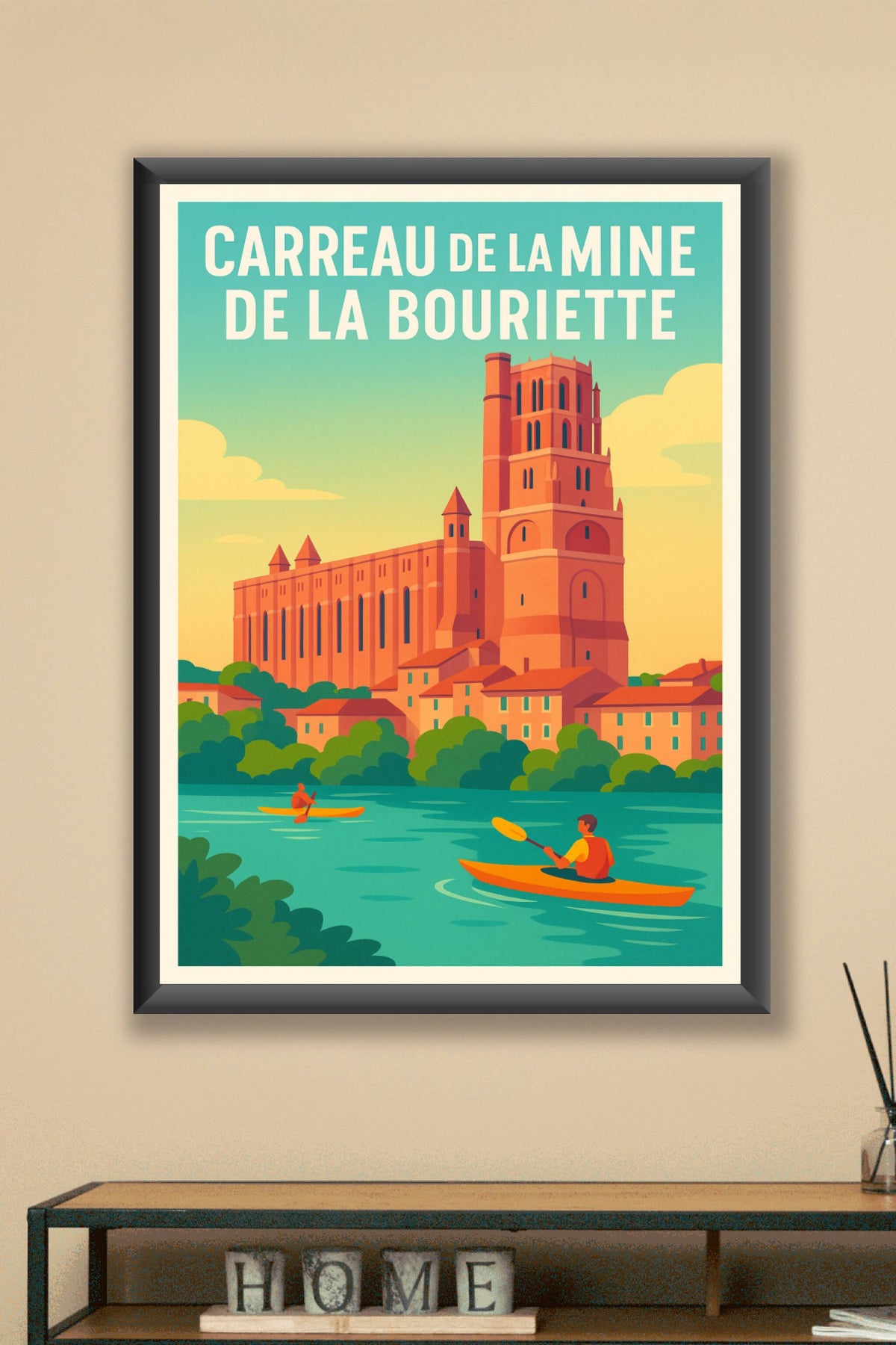 Affiche Carreau de la Mine de la Bouriette — L'élégance du patrimoine au fil de l'eau · poster d'art de Carreau de la Mine de la Bouriette
