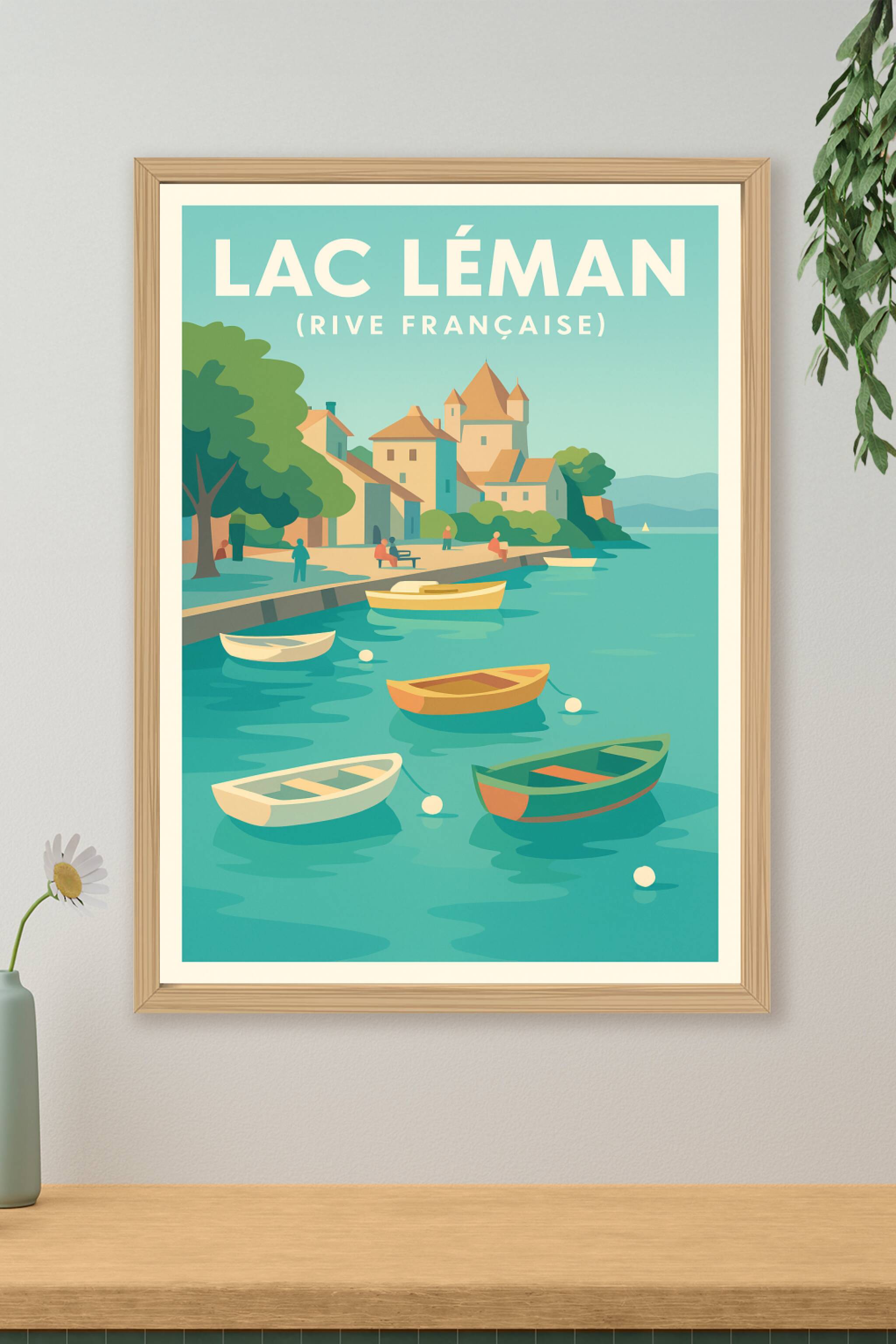 Affiche de Lac Léman - L'élégance de la Rive Française en décoration