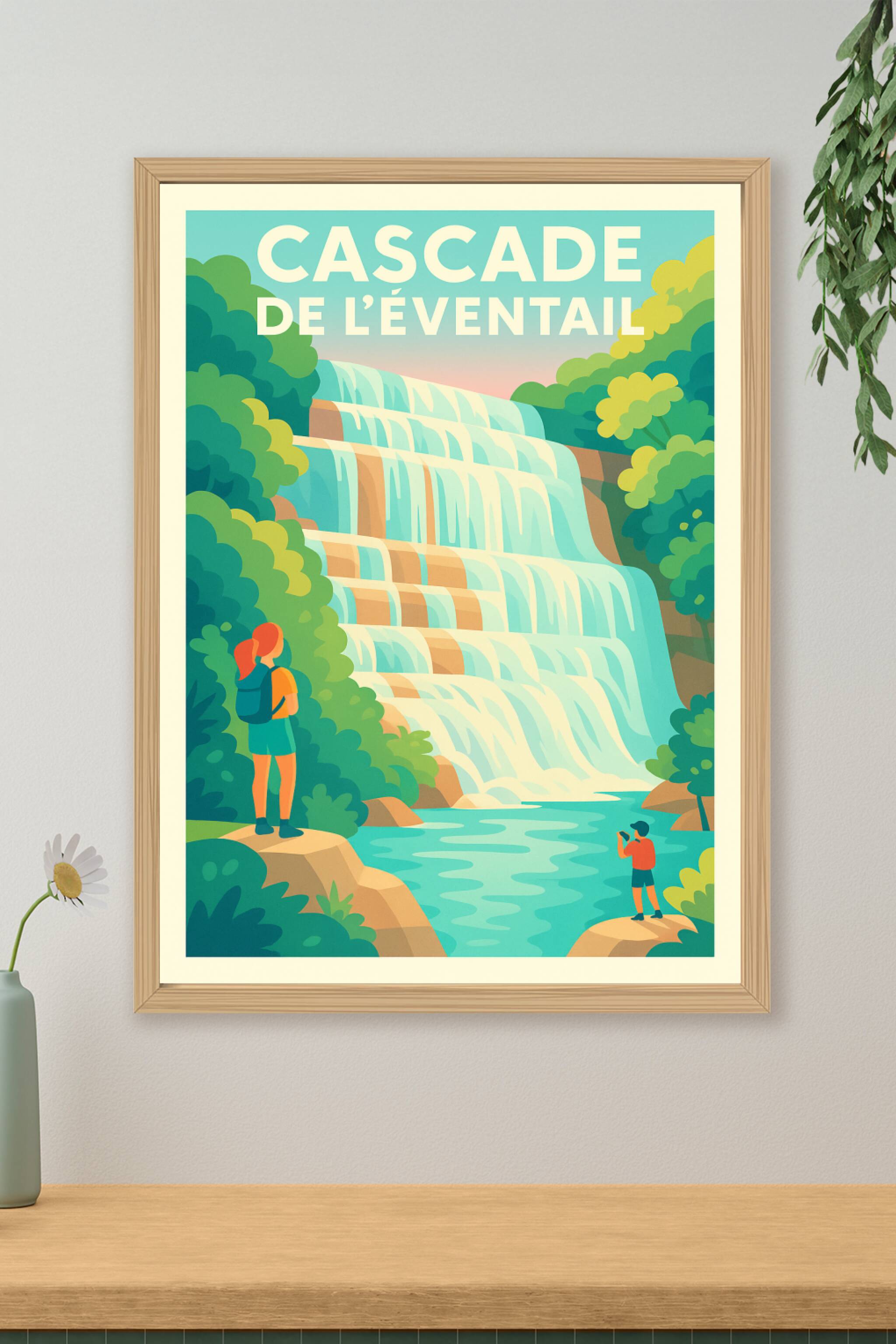 Affiche de Cascade de l'Éventail - L'éclat naturel du Jura dans votre intérieur