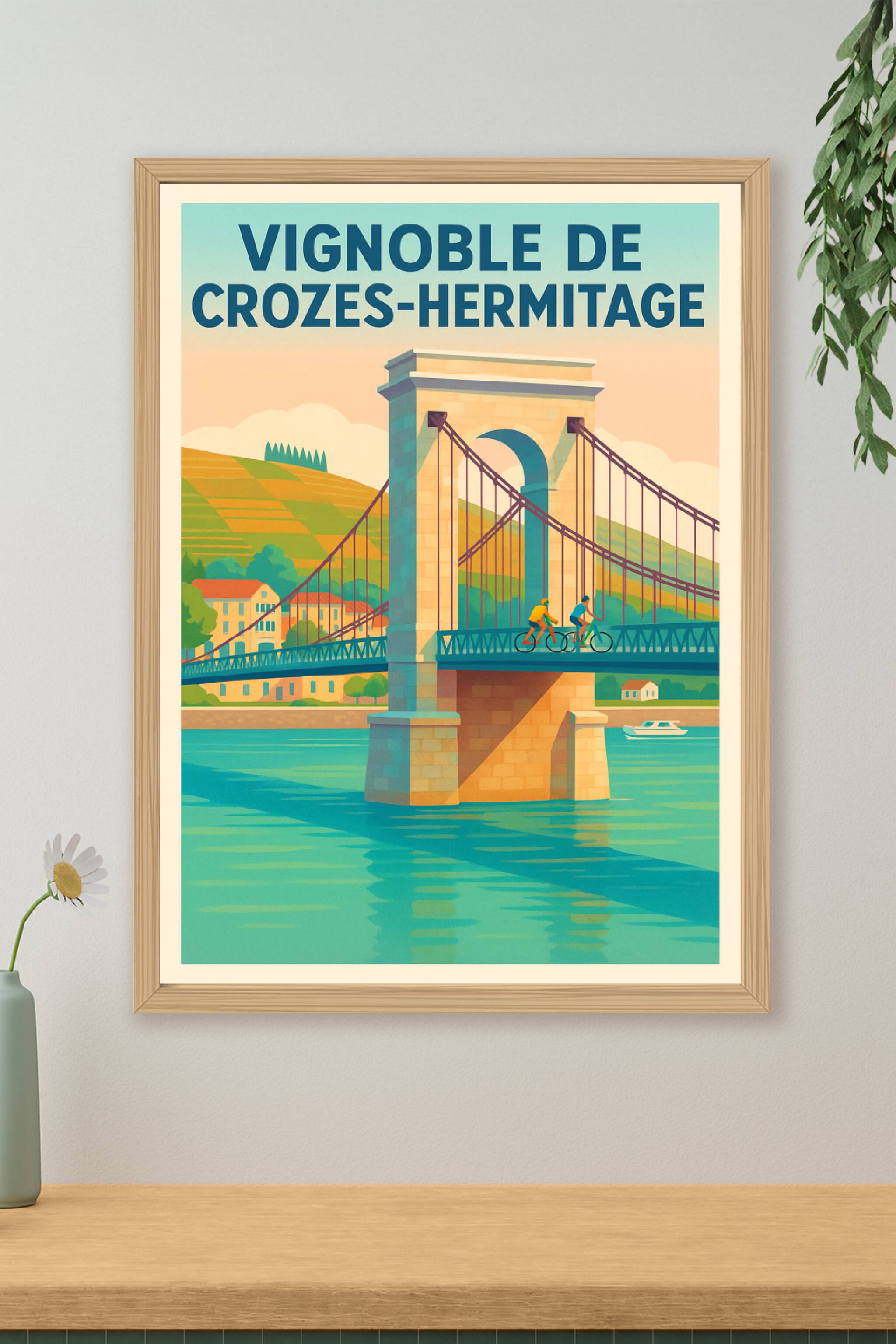Affiche de Vignoble de Crozes-Hermitage - L'élégance du Rhône en affiche