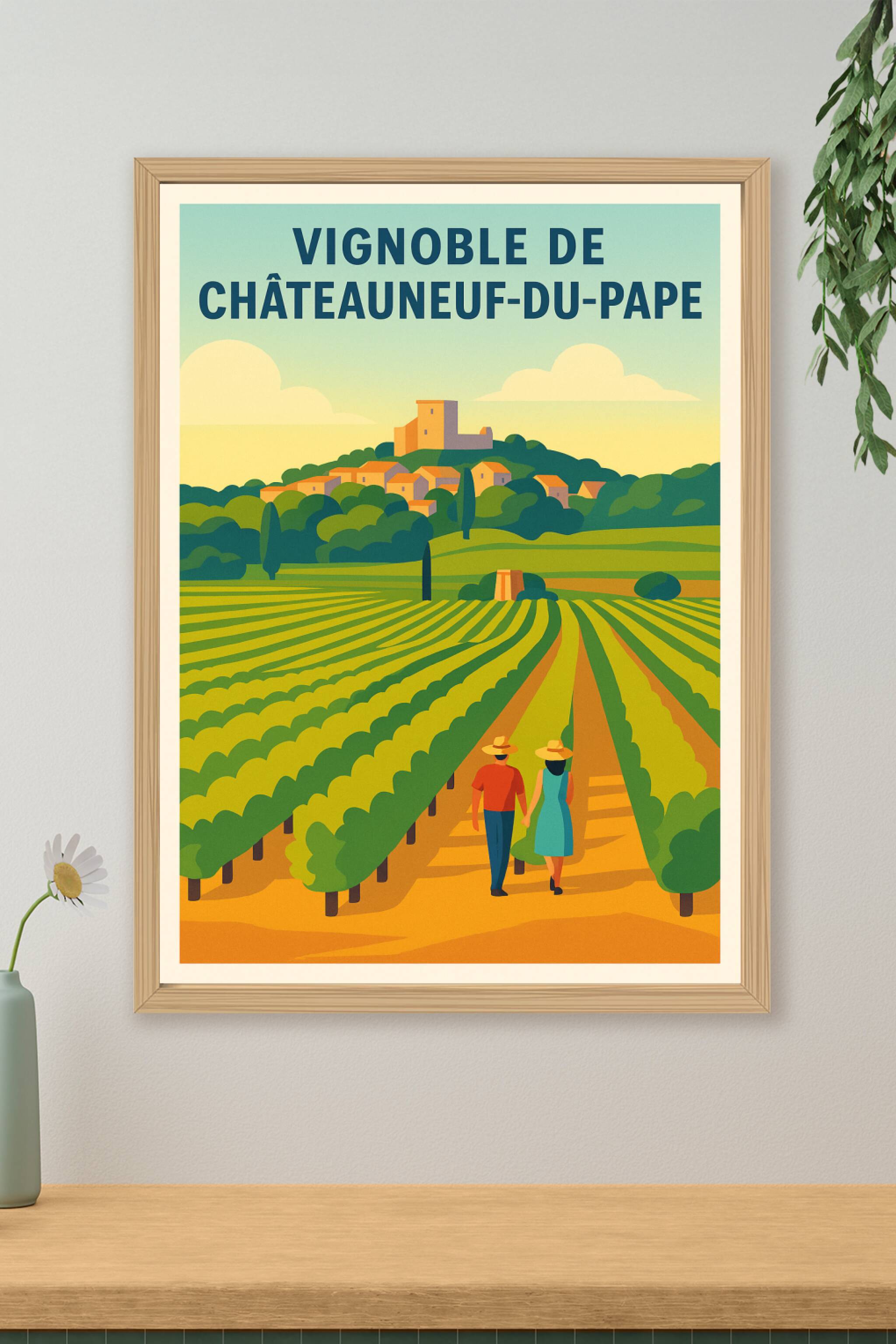 Affiche de Châteauneuf-du-Pape - L'élégance des vignobles de Provence