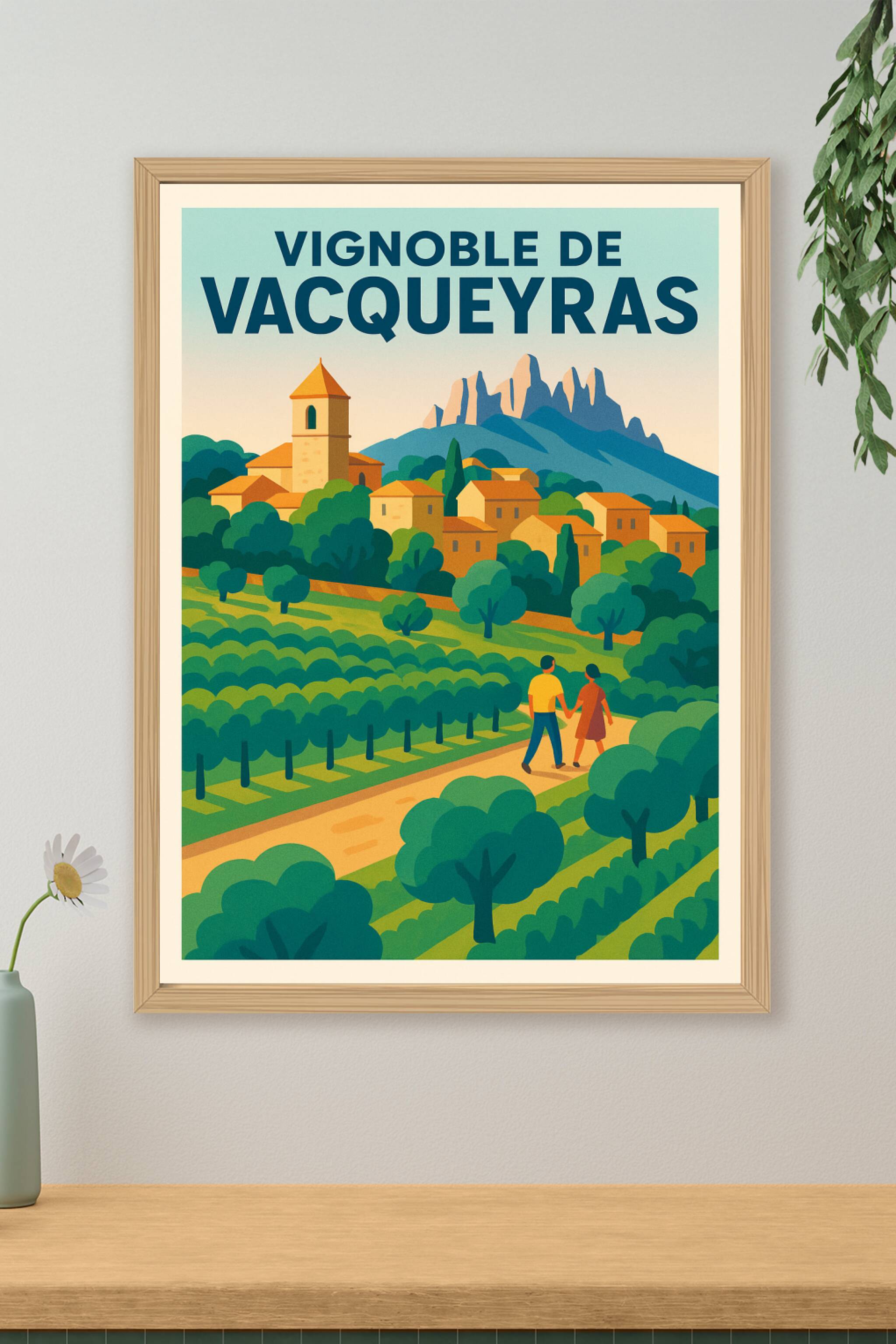 Affiche de Vignoble de Vacqueyras - L'élégance du terroir provençal