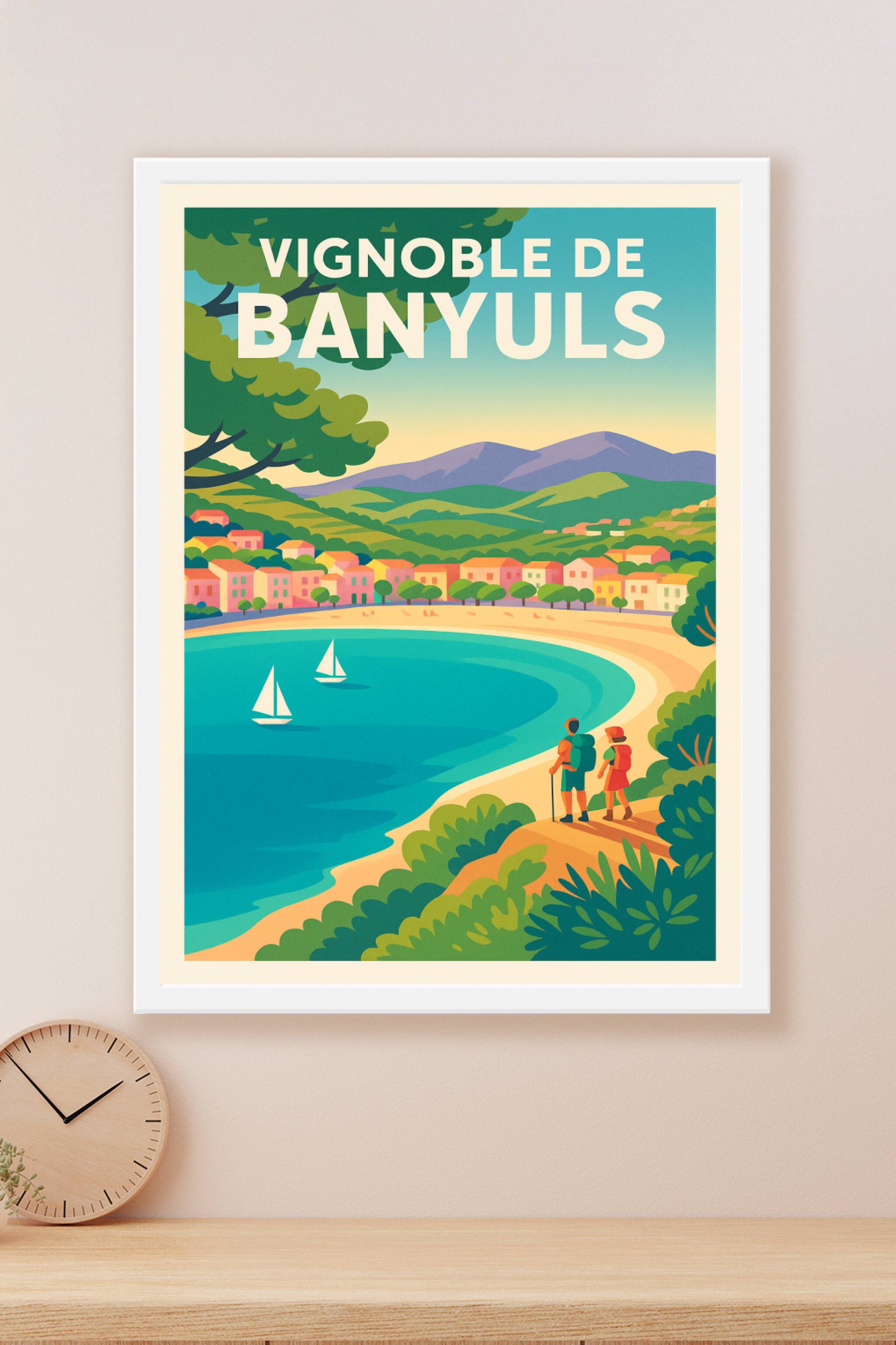 Affiche Vignoble de Banyuls — L'éclat de la Méditerranée entre mer et montagnes · poster d'art de Vignoble de Banyuls