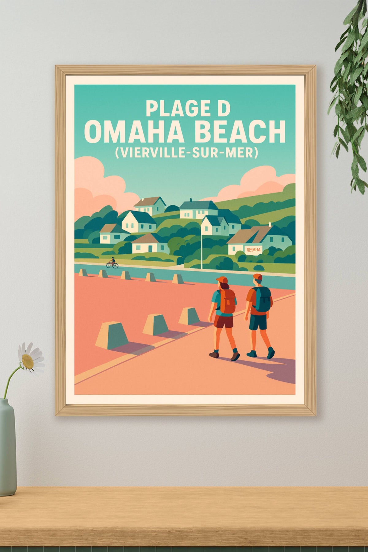 Affiche de Omaha Beach (Vierville-sur-Mer) - L'élégance historique de la côte normande