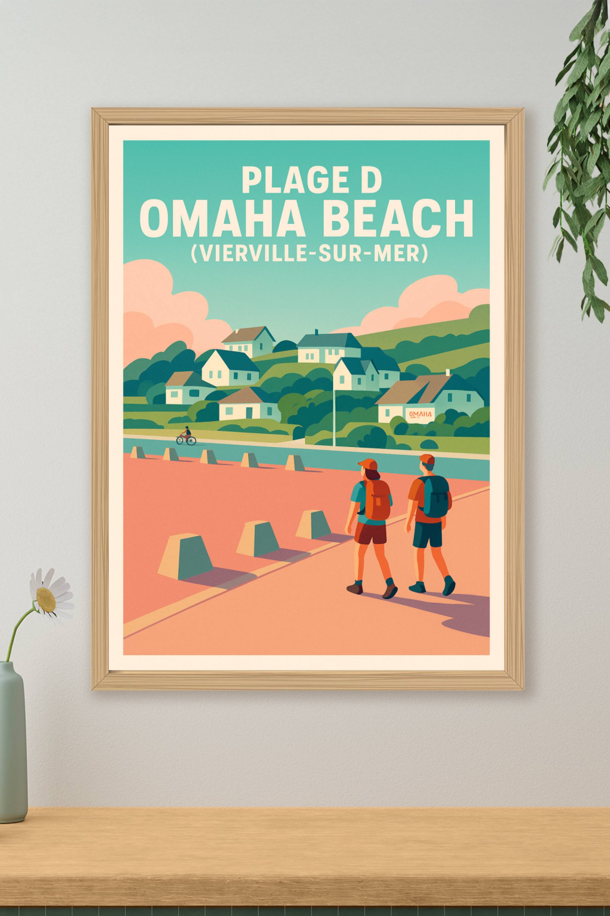 Affiche de Omaha Beach (Vierville-sur-Mer) - L'élégance historique de la côte normande
