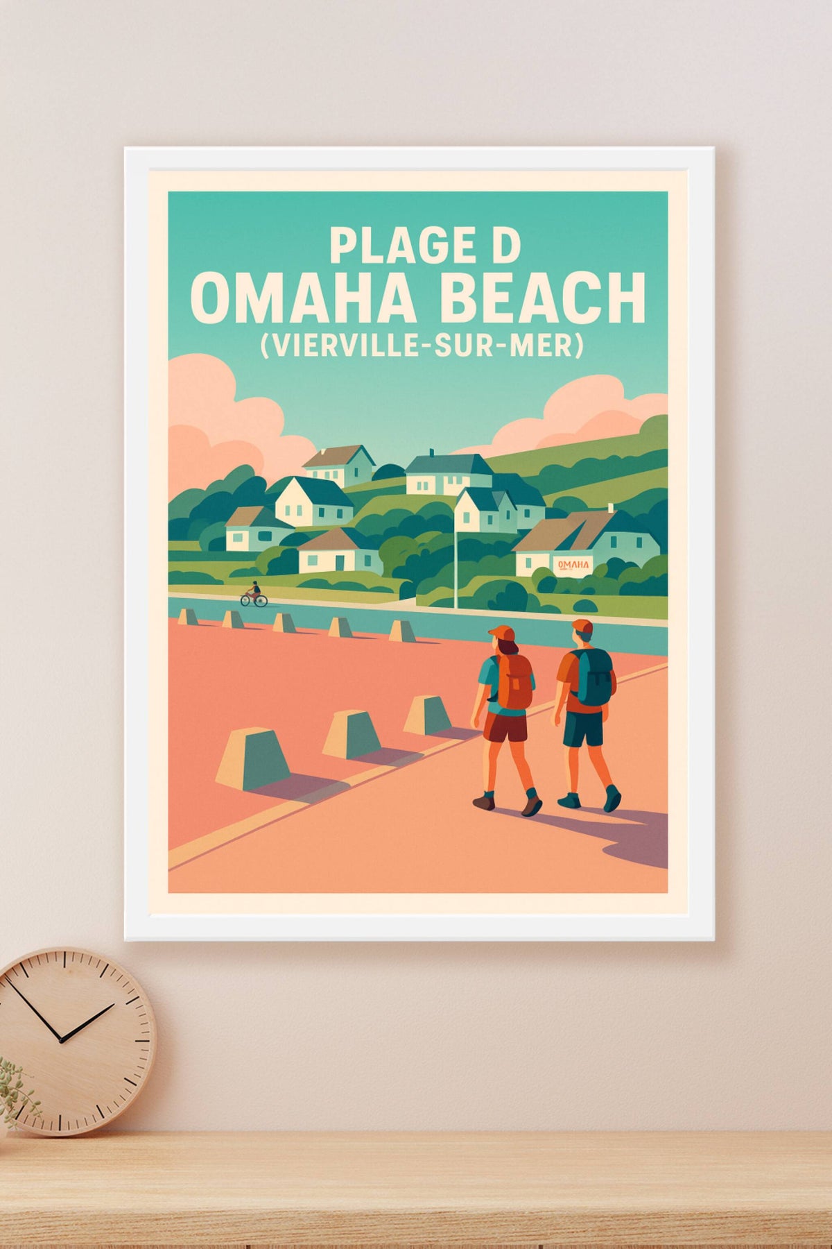 Affiche de Omaha Beach (Vierville-sur-Mer) - L'élégance historique de la côte normande