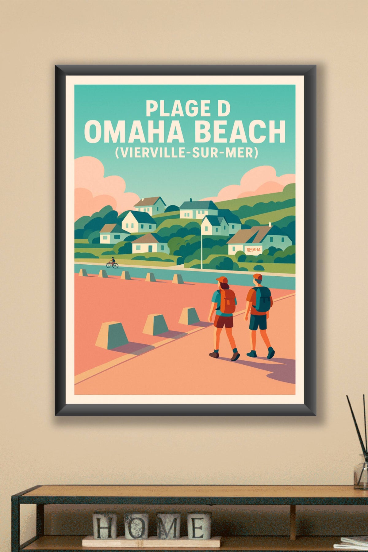 Affiche de Omaha Beach (Vierville-sur-Mer) - L'élégance historique de la côte normande