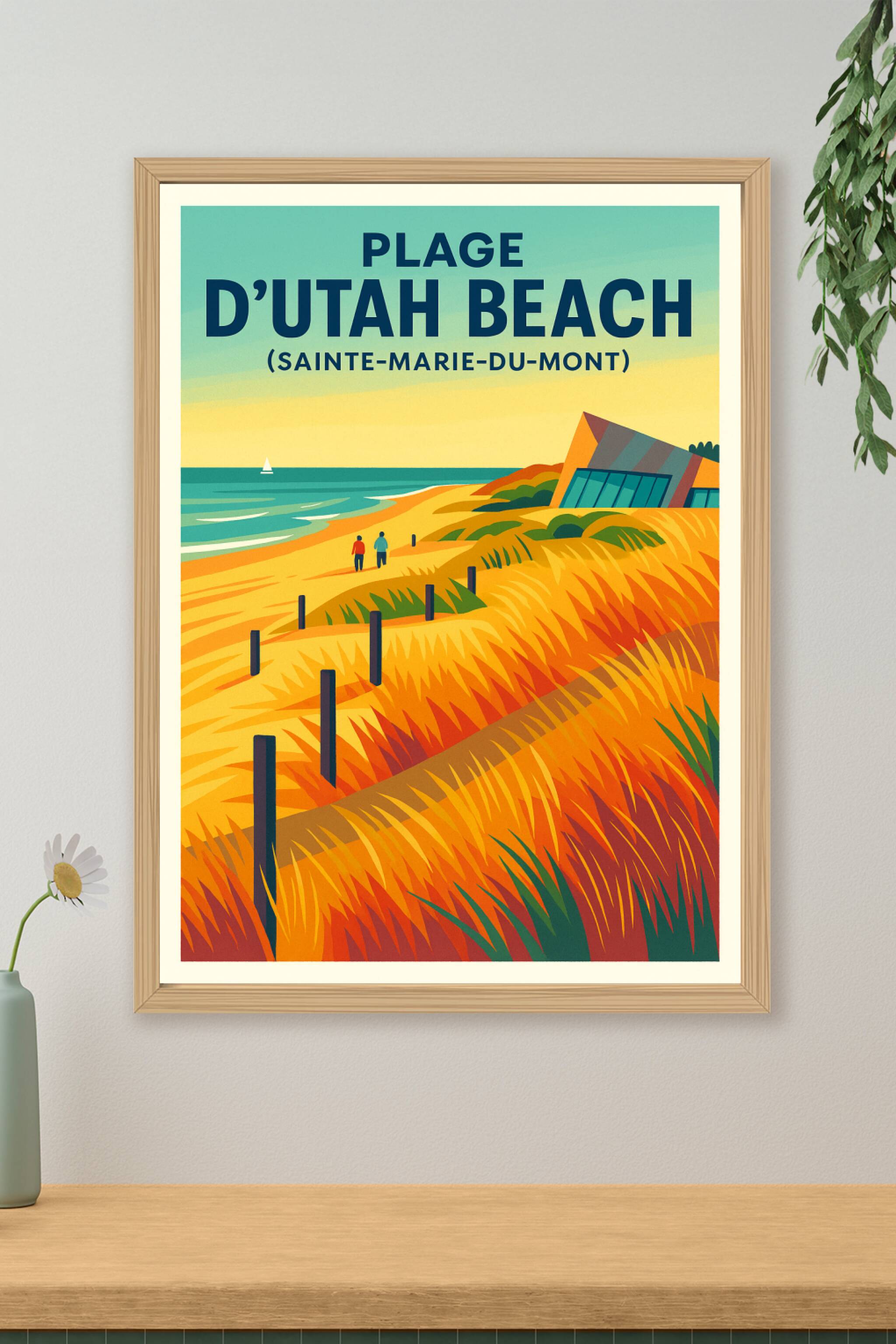 Affiche de Plage d'Utah Beach - L'élégance sauvage de la côte normande
