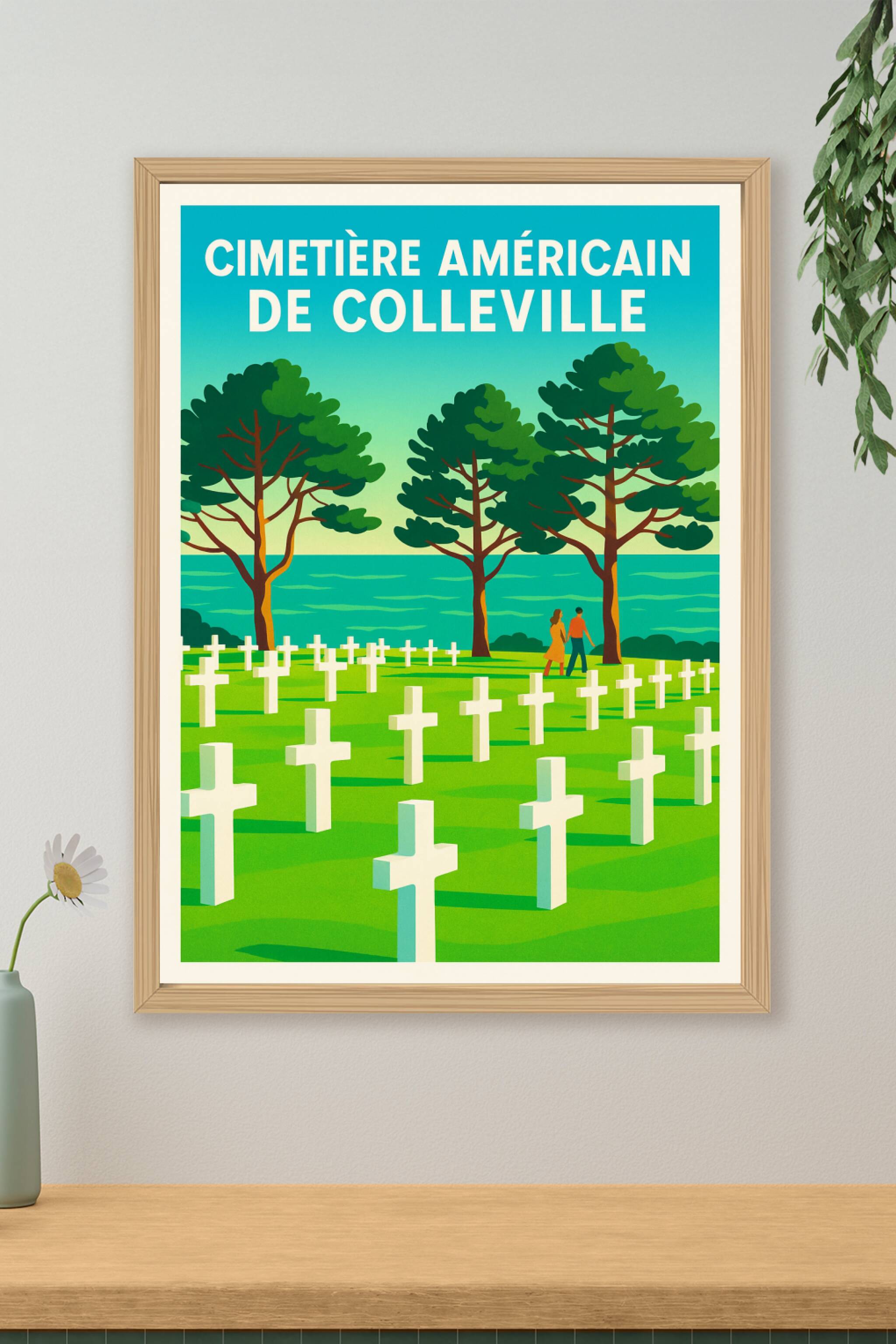Affiche de Colleville-sur-Mer - Hommage et Sérénité en Normandie