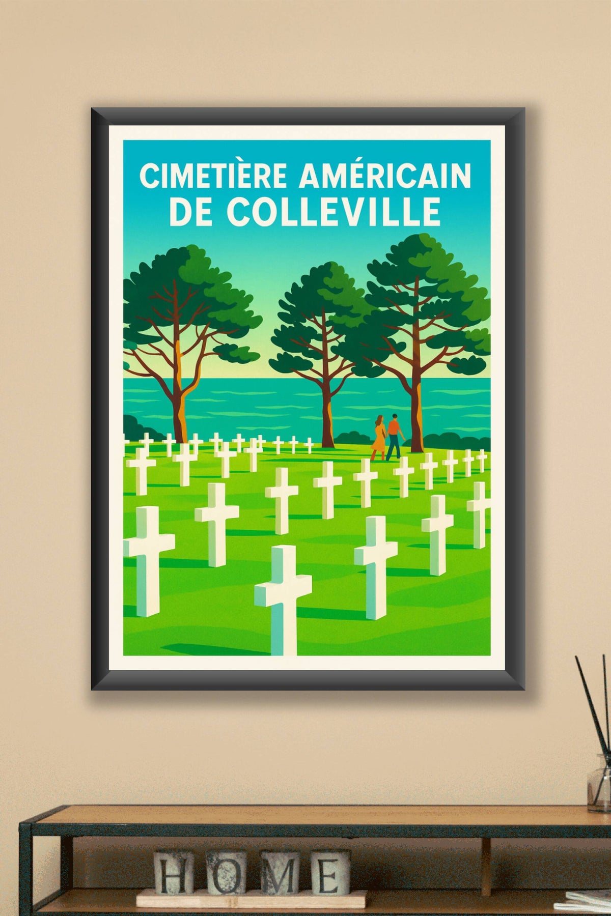 Affiche de Colleville-sur-Mer - Hommage et Sérénité en Normandie
